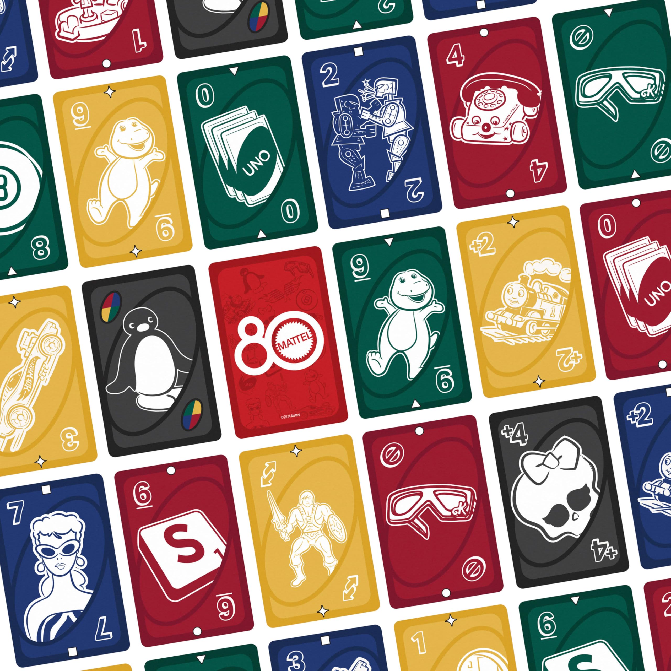 Mattel Games UNO 80th Anniversary Ruby Red Card Game 10