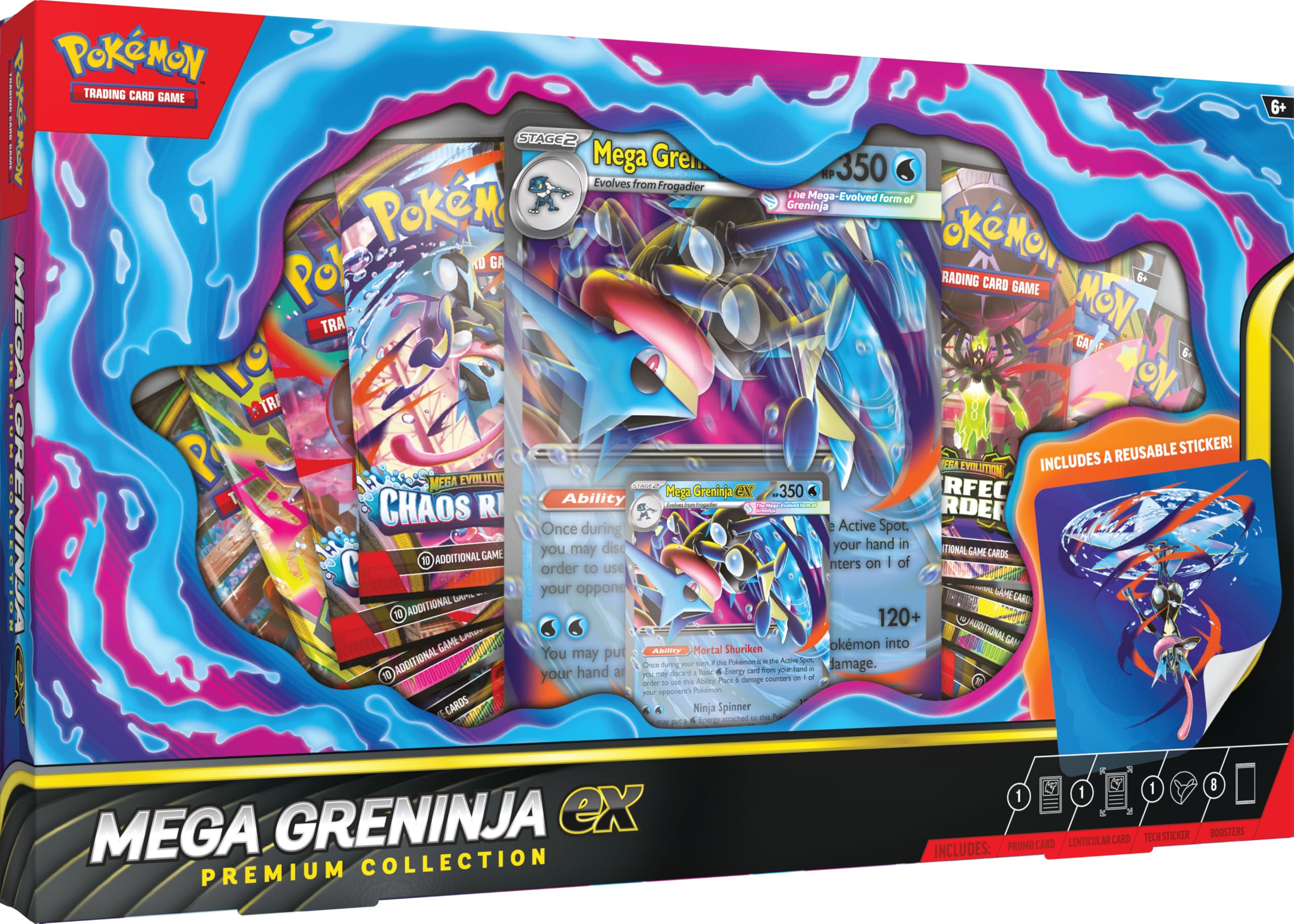 Pokémon TCG: Mega Greninja ex Premium Collection - 8 Booster Packs 1