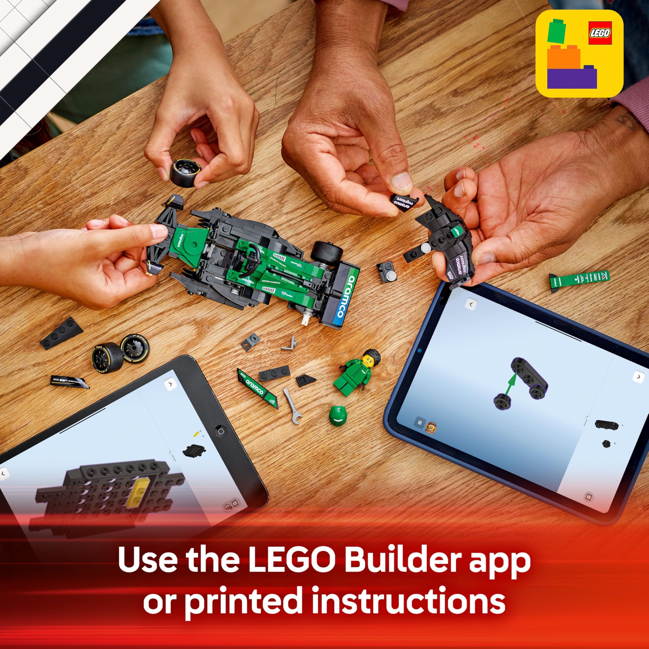 LEGO Speed Champions Aston Martin Aramco F1 AMR24 Race Car Toy - Building Set with Driver Minifigure for Ages 10+ 9