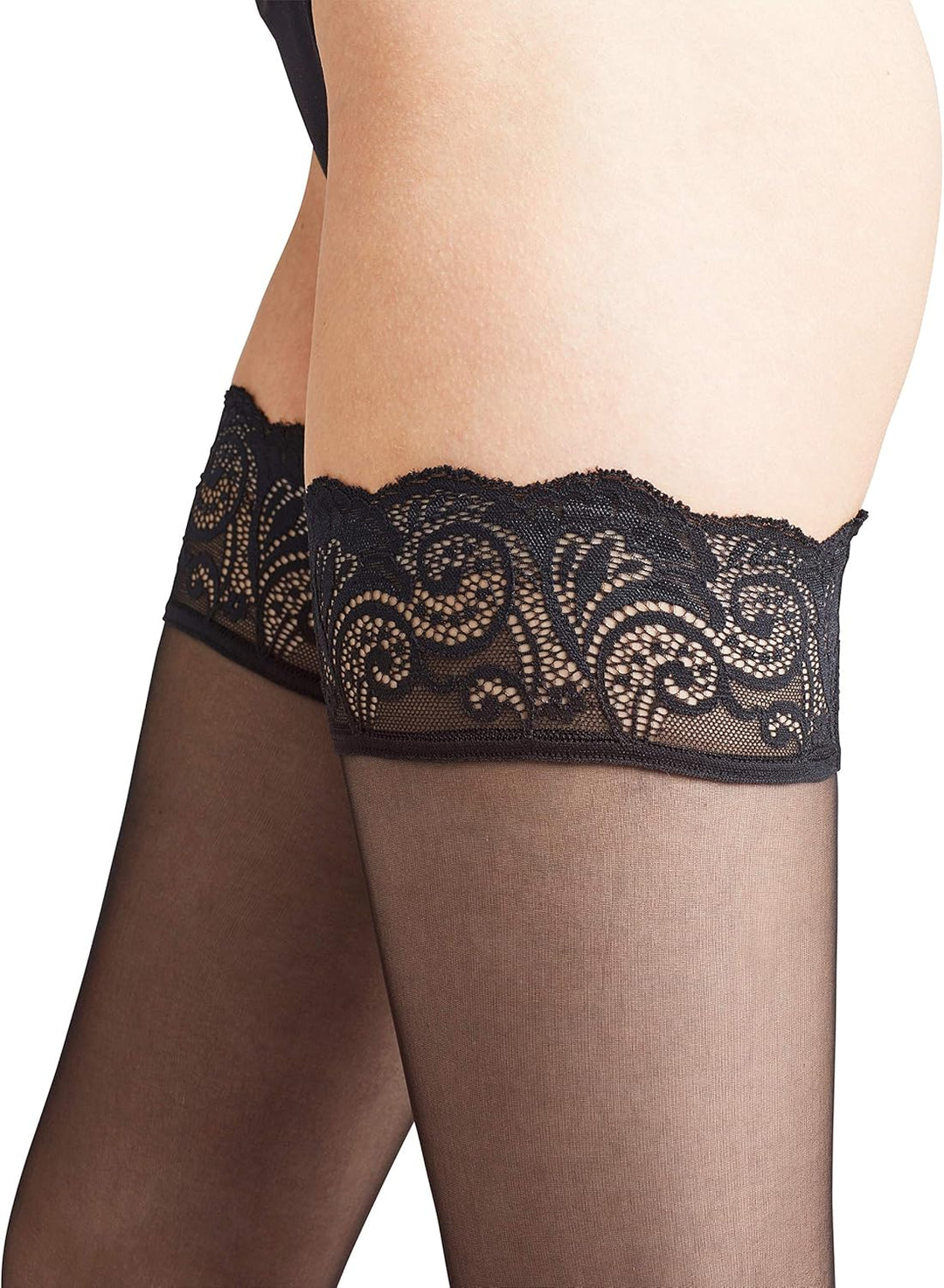 Sheer Hold-Up Stockings - Black (One Size) (‎41520)