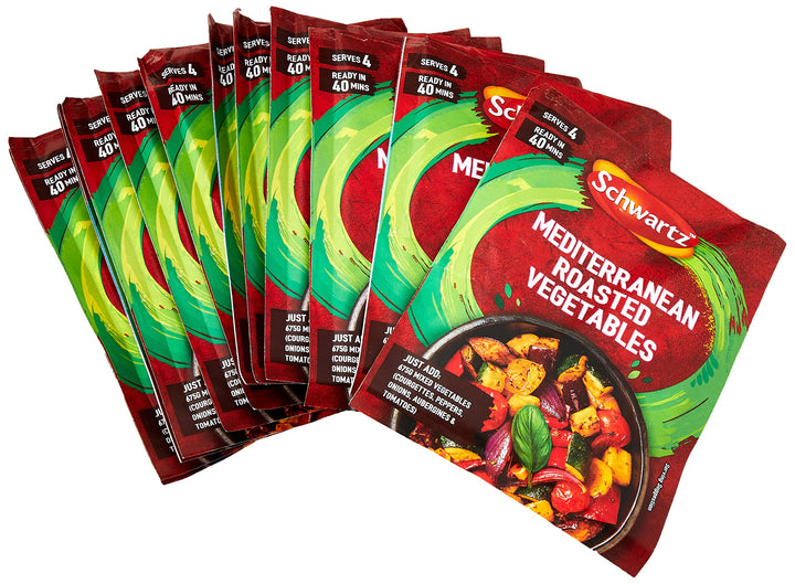 Schwartz Mediterranean Roasted Vegetables Recipe Mix 30g | Pack of 12 | With Garlic, Basil & Parsley | Vegetarian