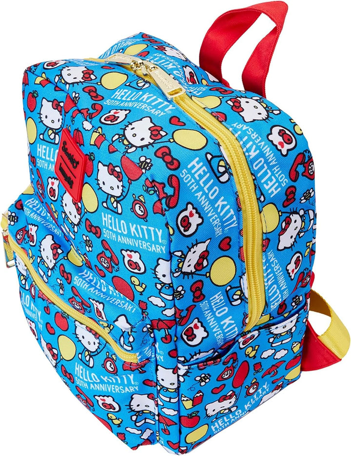 Loungefly Hello Kitty 50th Anniversary Classic AOP Nylon Square Kids Mini Backpa