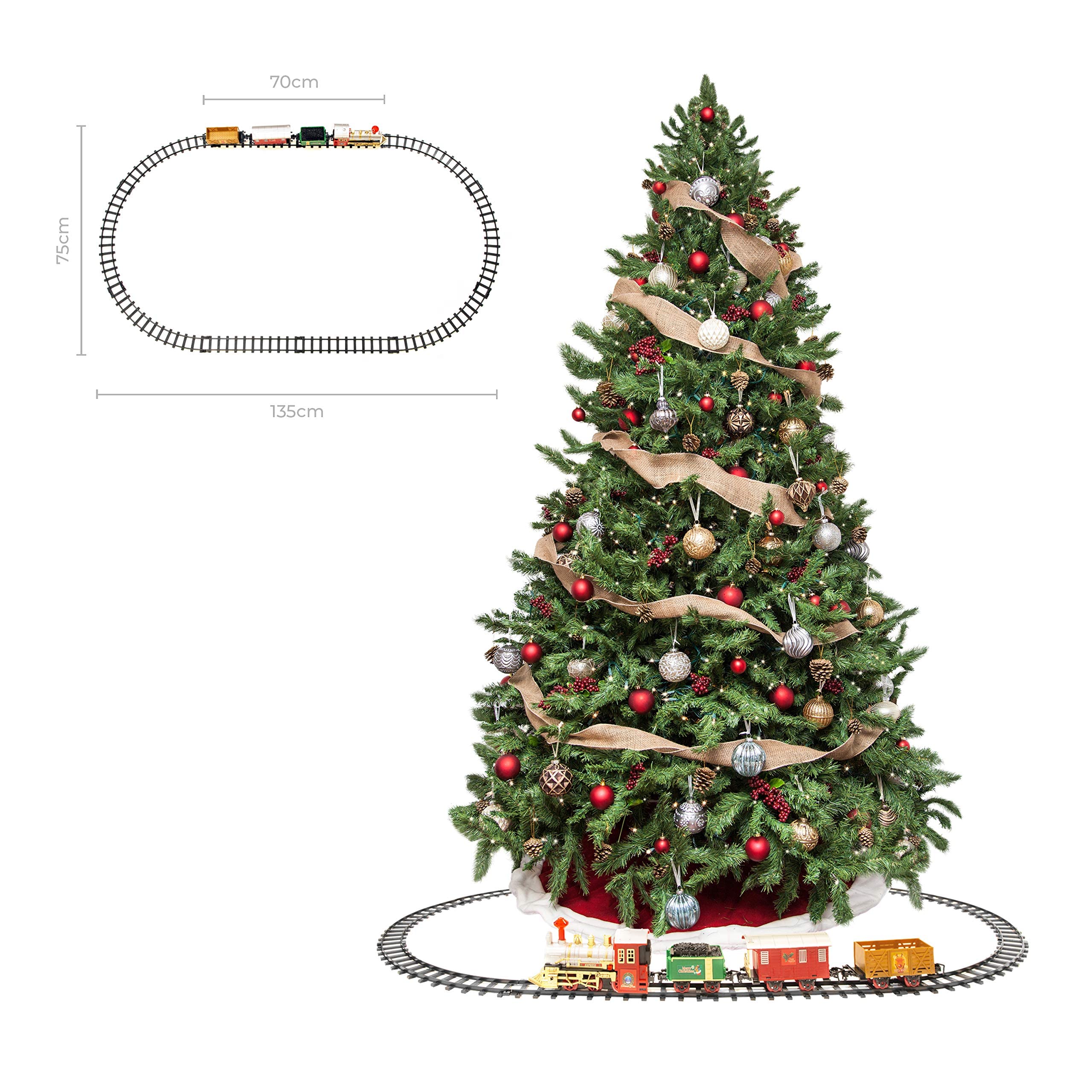The Christmas Workshop Christmas Train Set - 14-Piece Festive Playset with Lights & Sounds 16