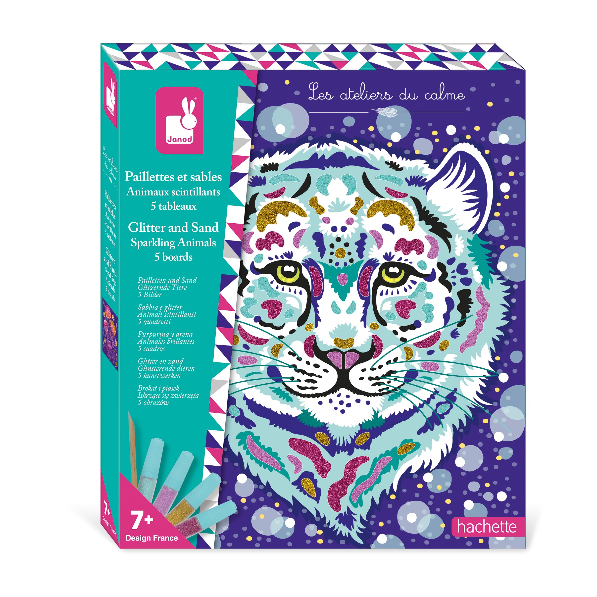 Janod Sparkling Glitter and Sand Animals - Children's Craft Activity Kit 1