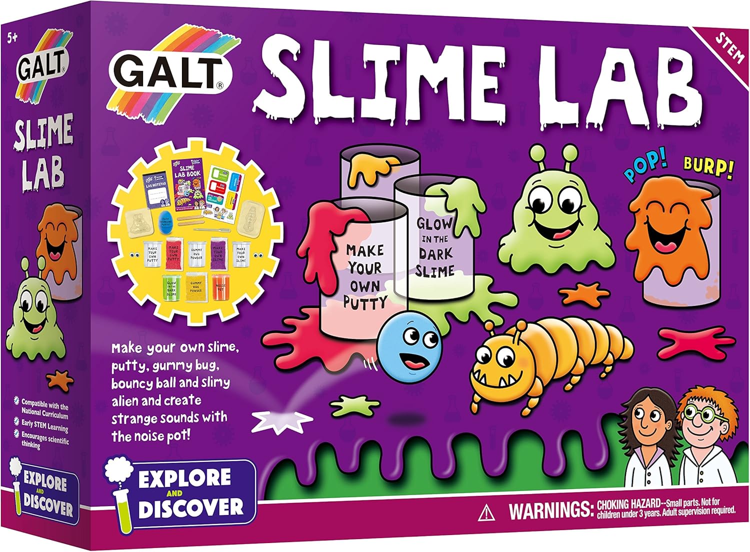 Galt Slime Lab Science Kit - STEM Learning Slime & Putty Experiments for Kids 5+ 1