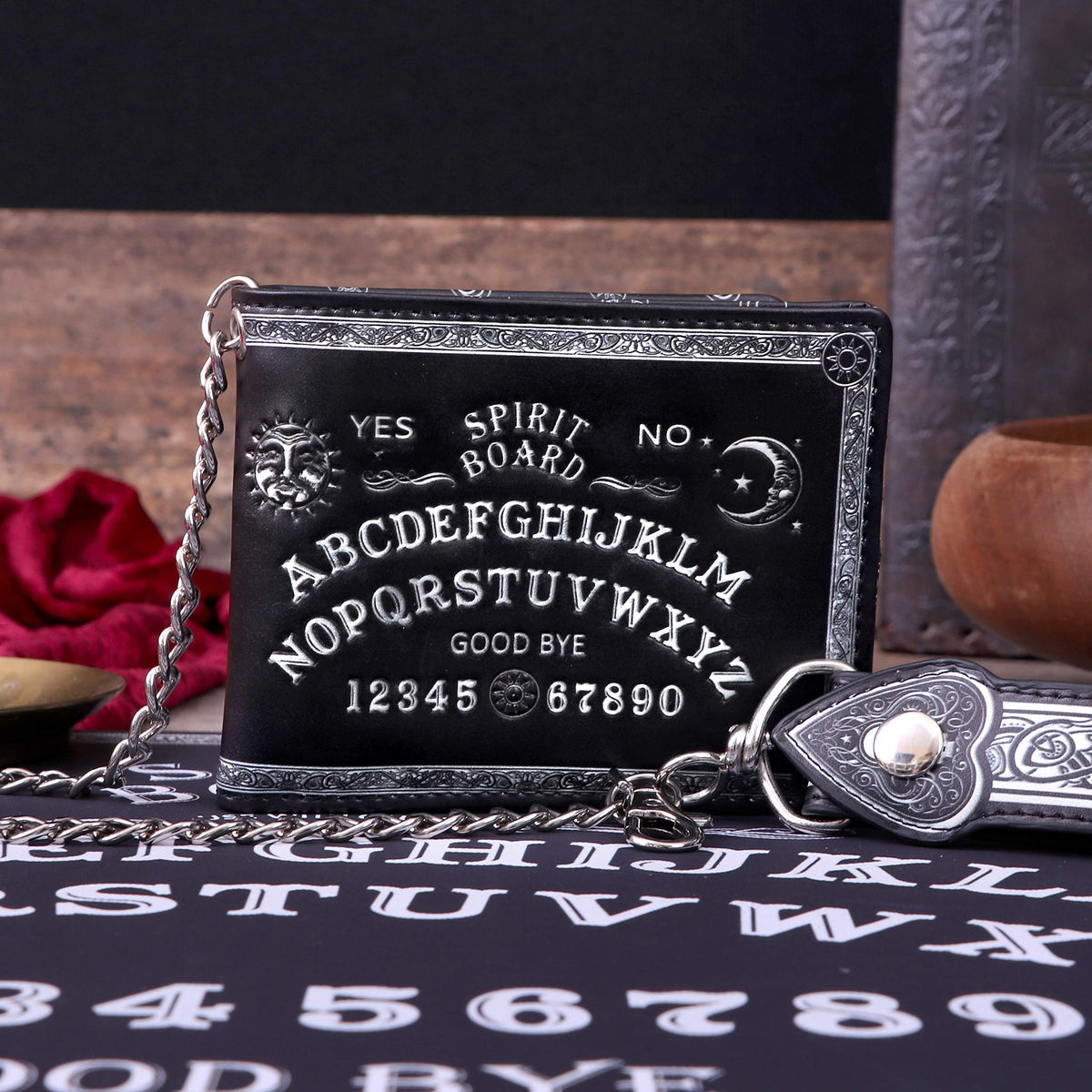 Nemesis Now Spirit Board Embossed Ouija Wallet - Black Faux Leather