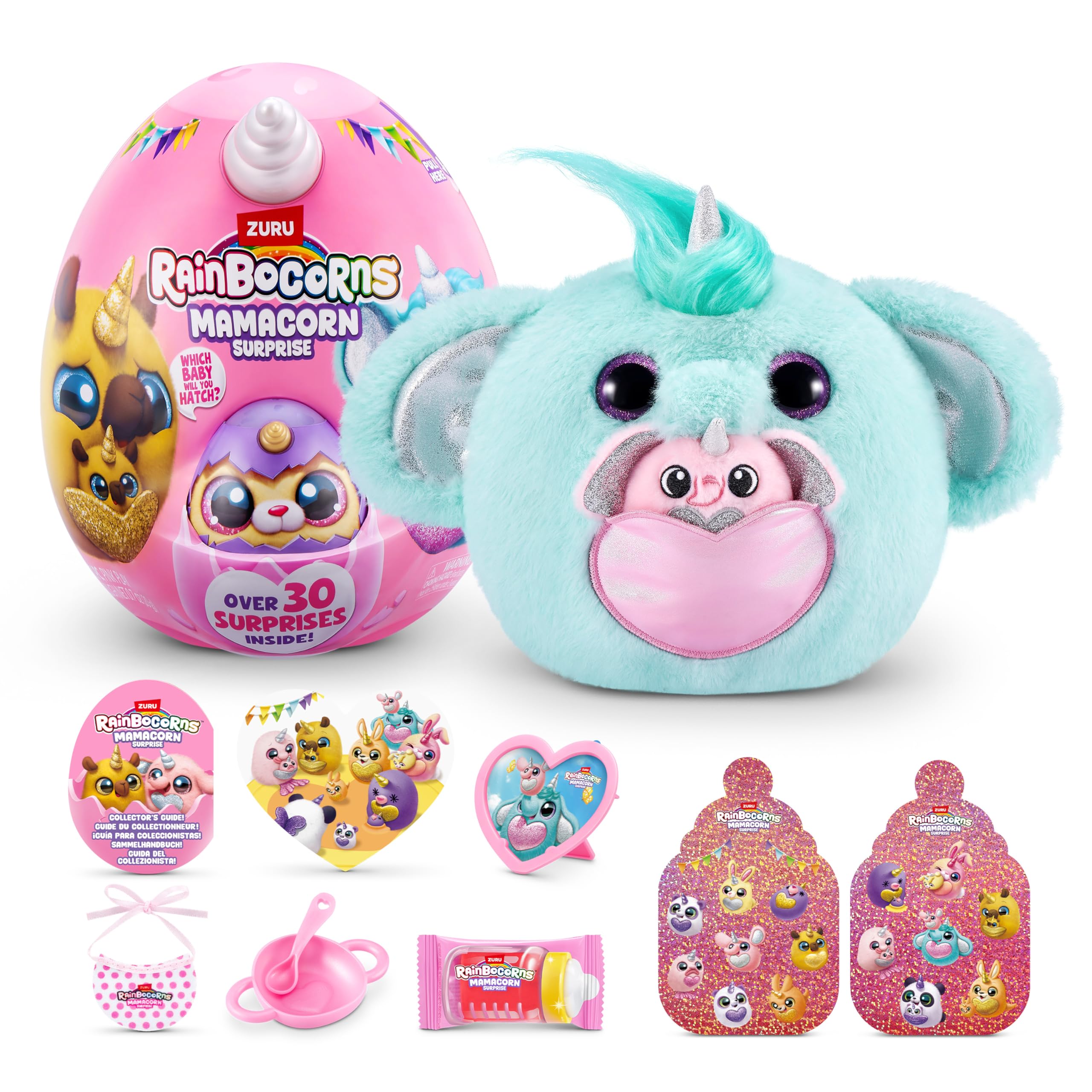 Rainbocorns Mamacorn Surprise by ZURU - Collectible Plush Toy with 30+ Surprises for Girls 3+ 1