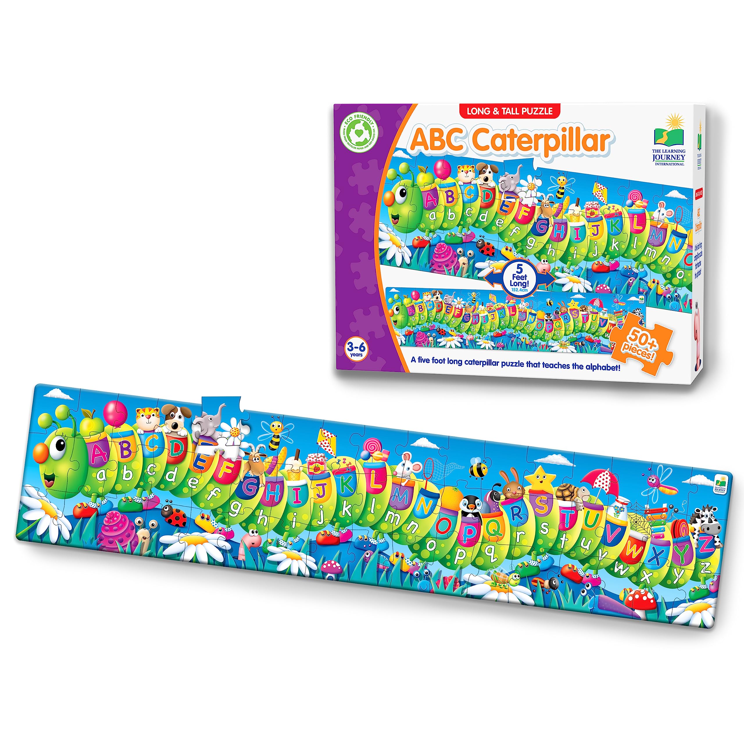 The Learning Journey ABC Caterpillar Floor Puzzle - 51 Pieces | Learn Alphabet & Letter Sounds | Ages 3-5