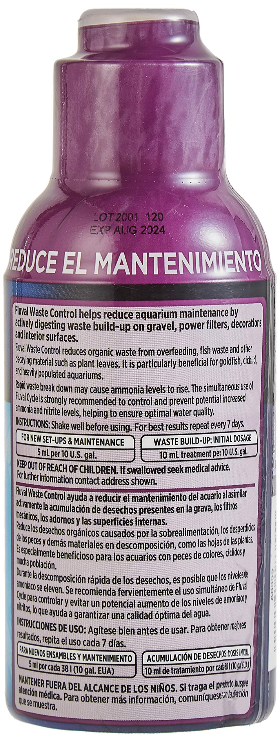Fluval Waste Control Biological Cleaner - Reduces Aquarium Waste Build Up | Liquid 8.4 Oz.