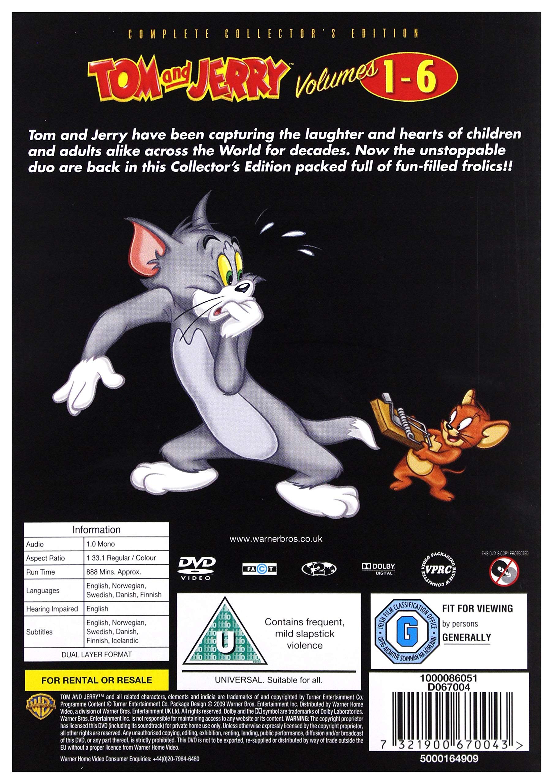 Tom And Jerry - Complete Volumes 1-6 [DVD]