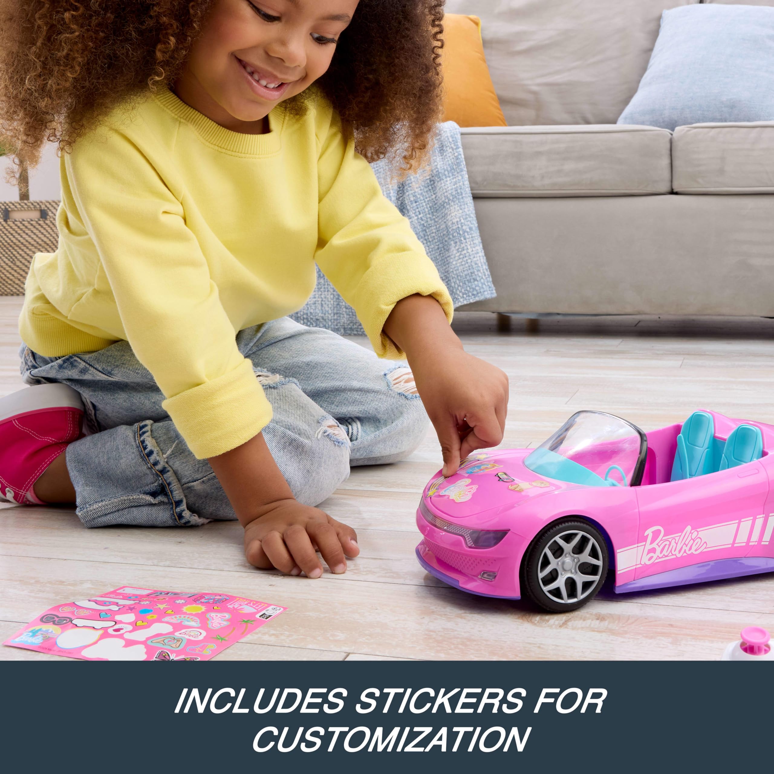 Hot Wheels Barbie RC Convertible - Pink, 2-Doll Capacity, Ages 4+ 3