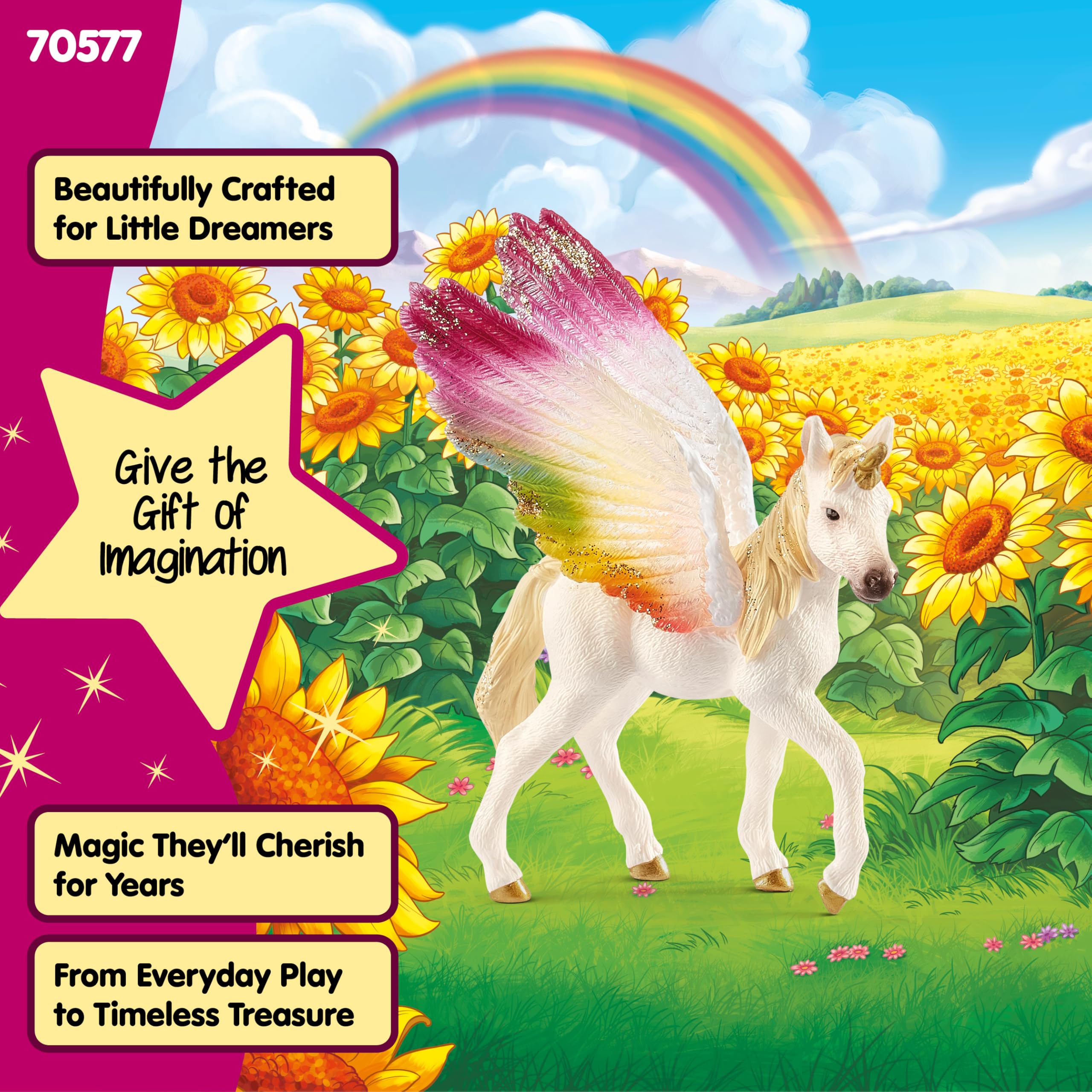 Schleich 70577 Winged Rainbow Unicorn Foal - Fantasy Toy Figurine | Ages 5-12 4