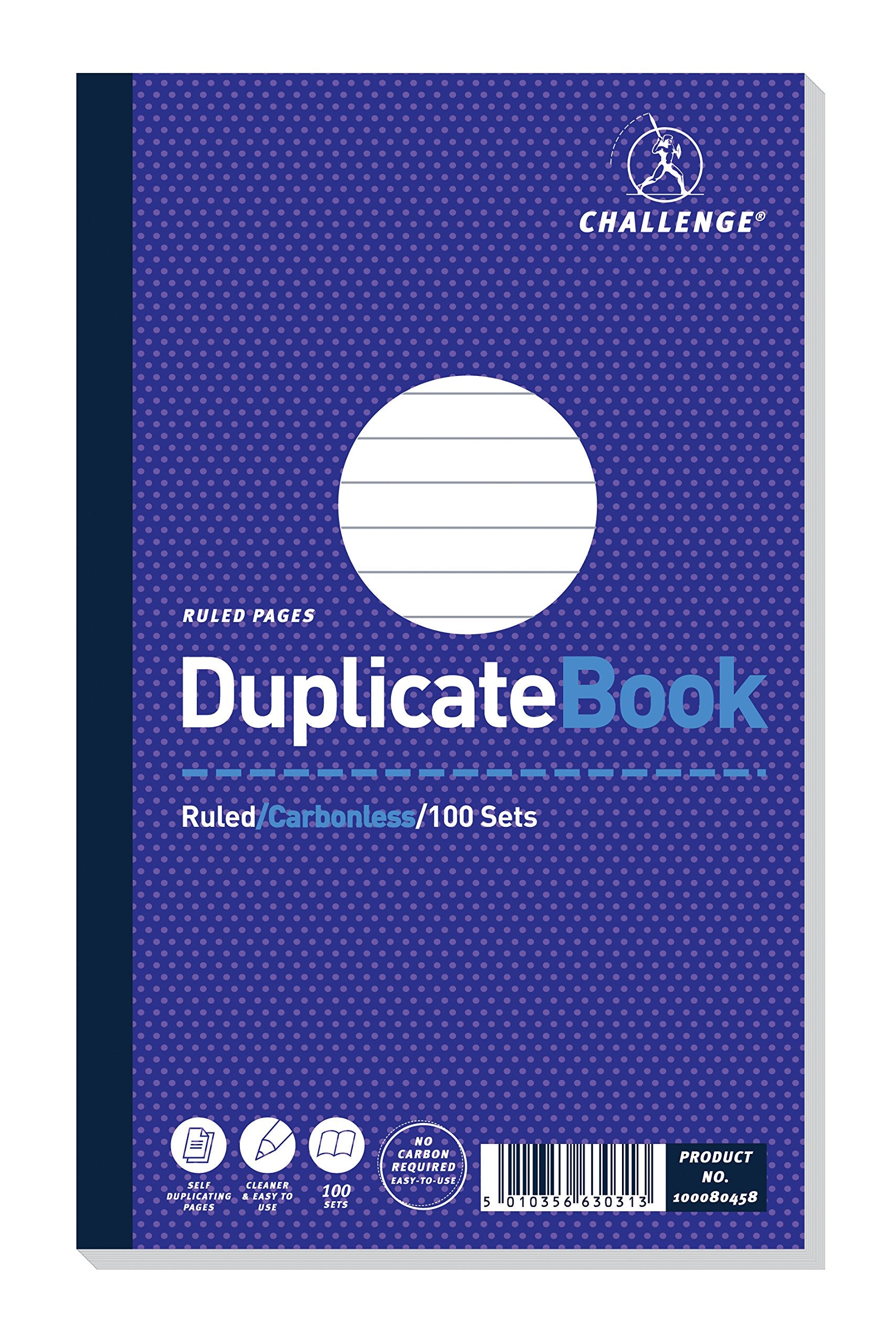 Challenge Duplicate Book, Carbonless, 100 Pages, 5 pack (210 x 130 mm) 1