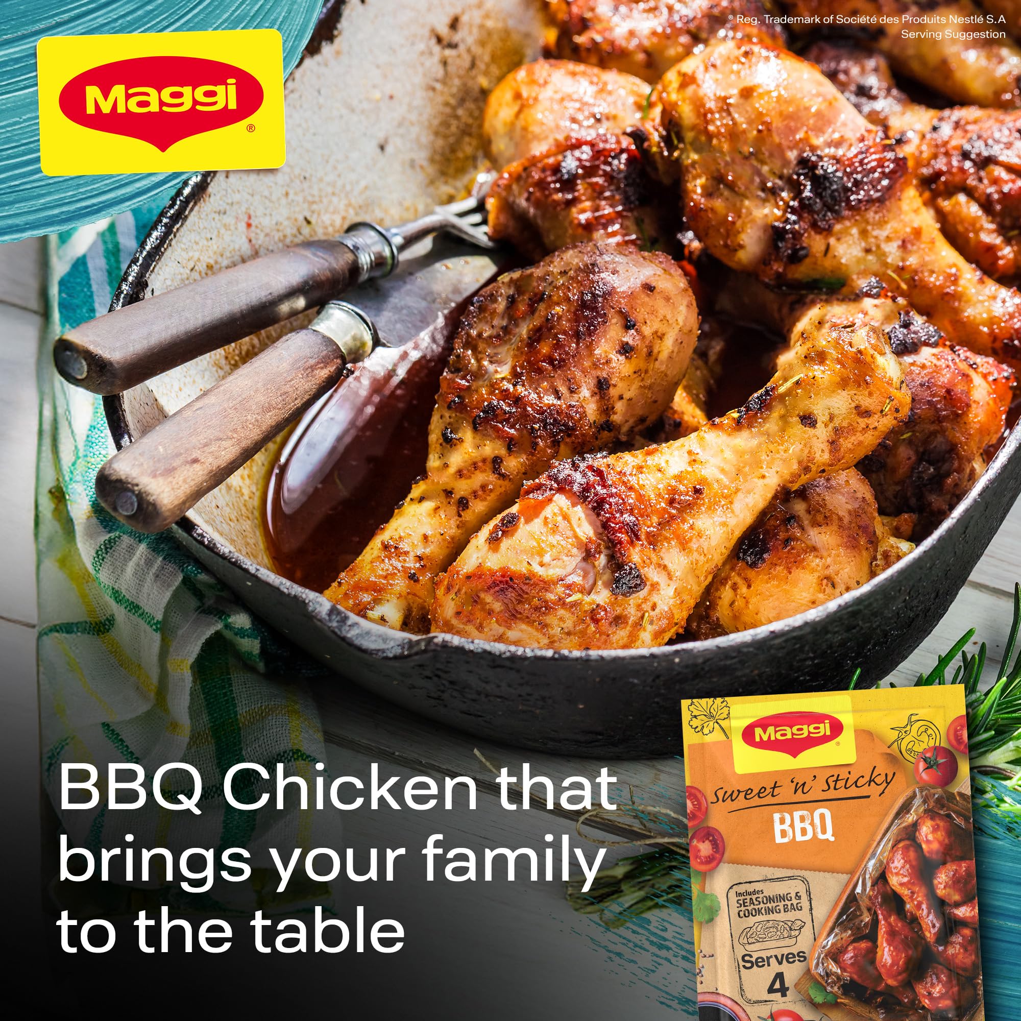 MAGGI BBQ Chicken Recipe Mix - Sweet & Sticky | 41g Sachet | No Artificial Colours 5