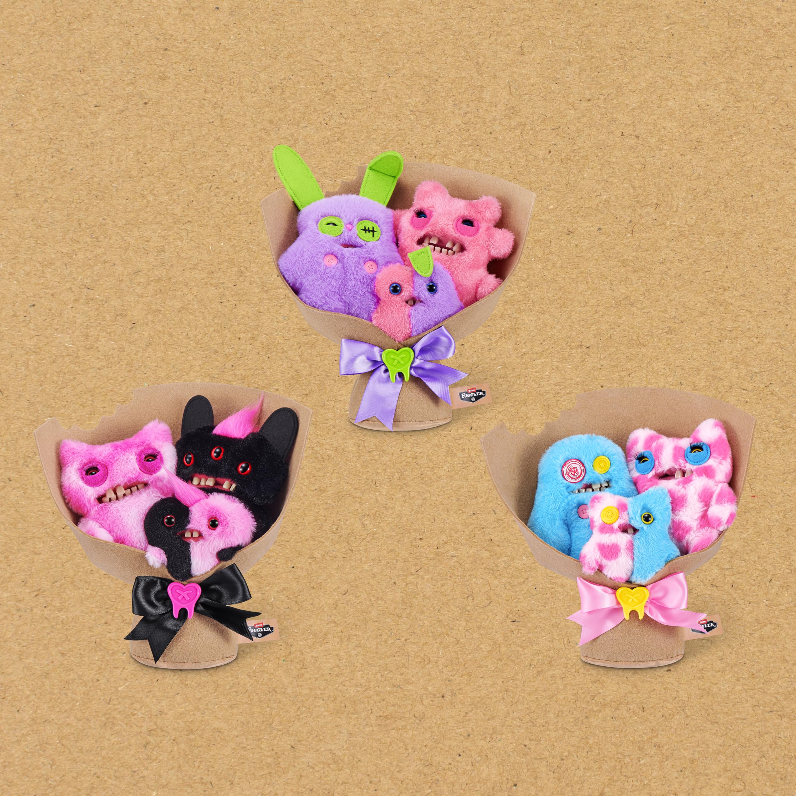 Fuggler Bouquets - 2 x 9 inch & 1 x 3.5 inch Soft Dolls Set 5