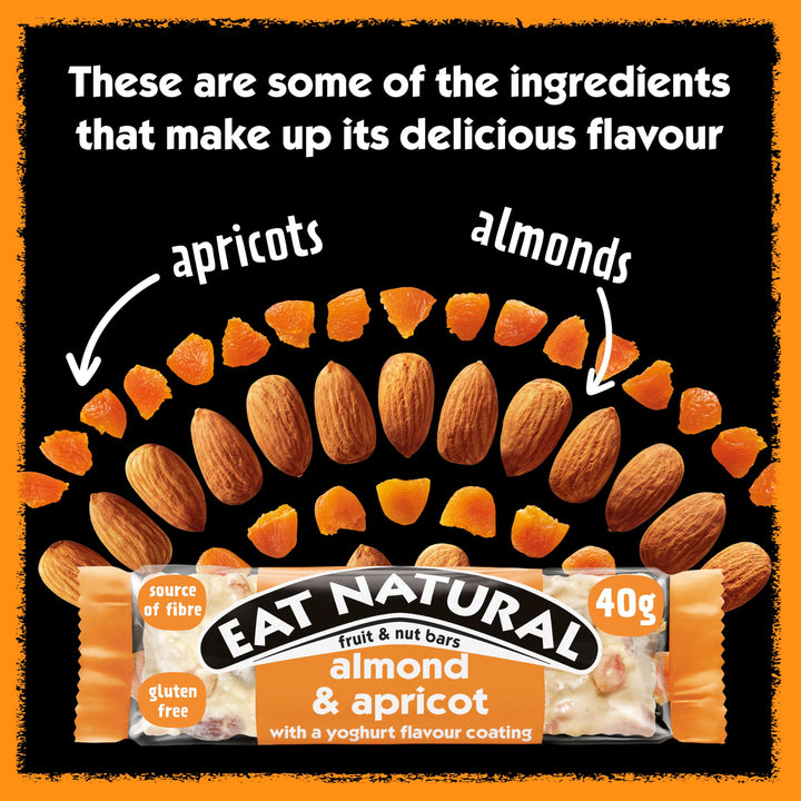 Eat Natural Almond & Apricot with Yoghurt Coating Fruit & Nut Bars, 3 x 4