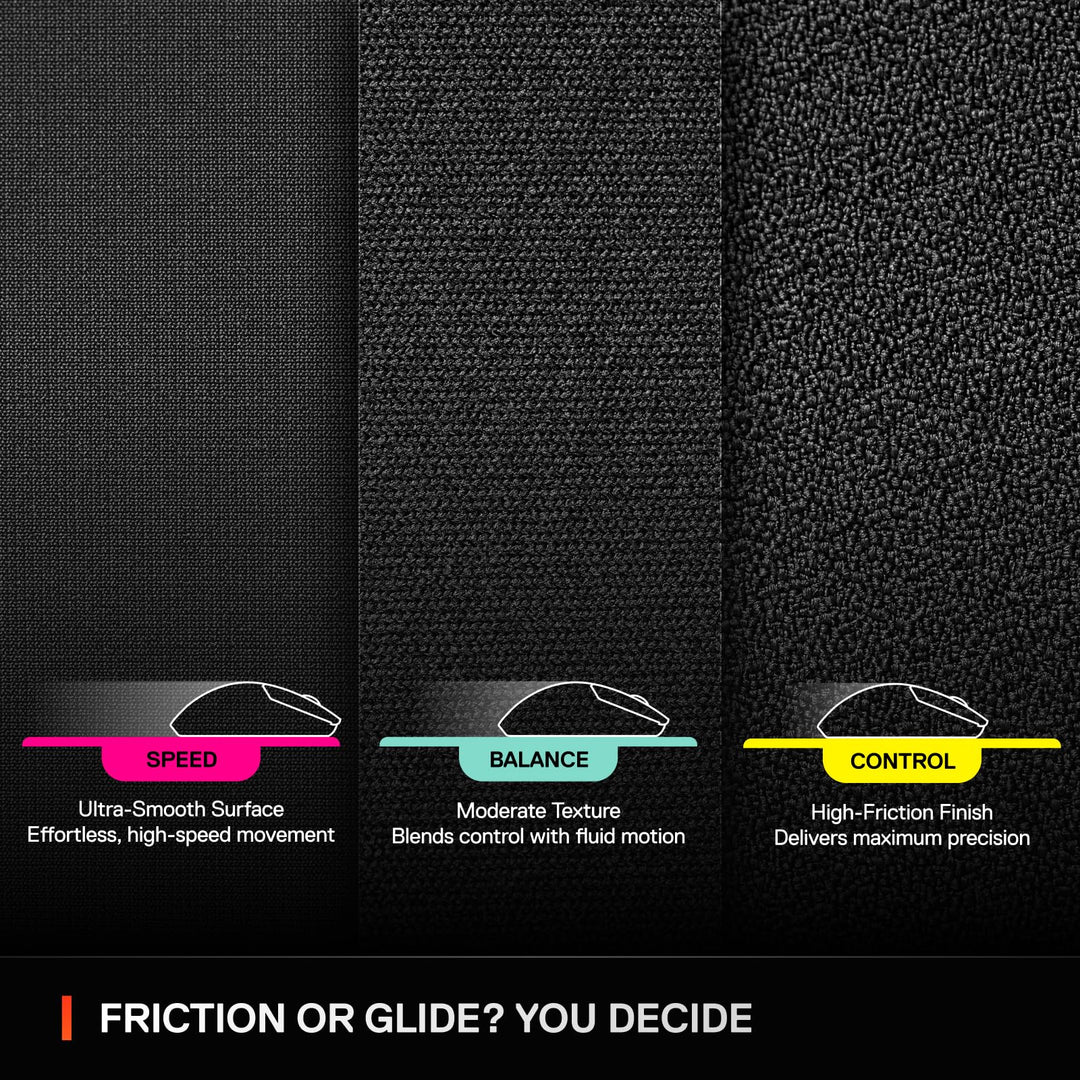 SteelSeries QcK L Performance Speed Gaming Mousepad - 49x42 cm, Extra-Dense 3.5mm Base, Black
