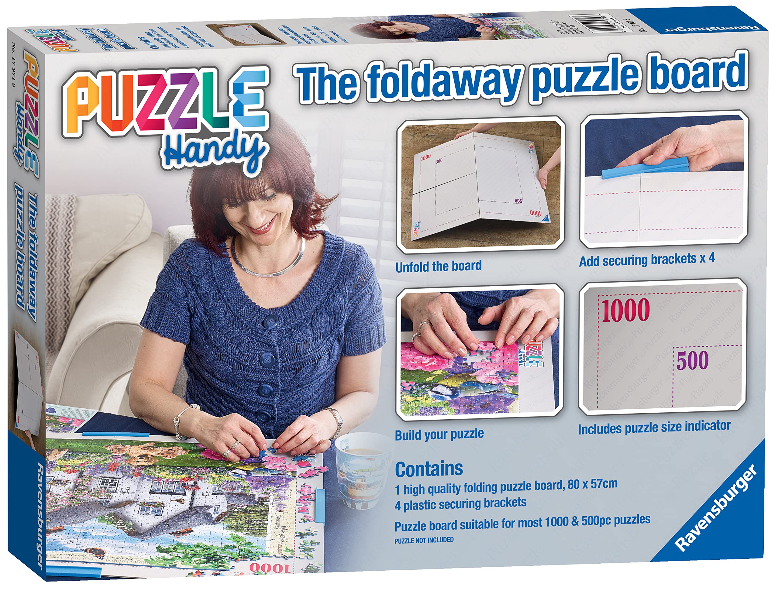 Ravensburger Puzzle Handy - Foldable Jigsaw Puzzle Board for 500 & 1000 Pieces 1