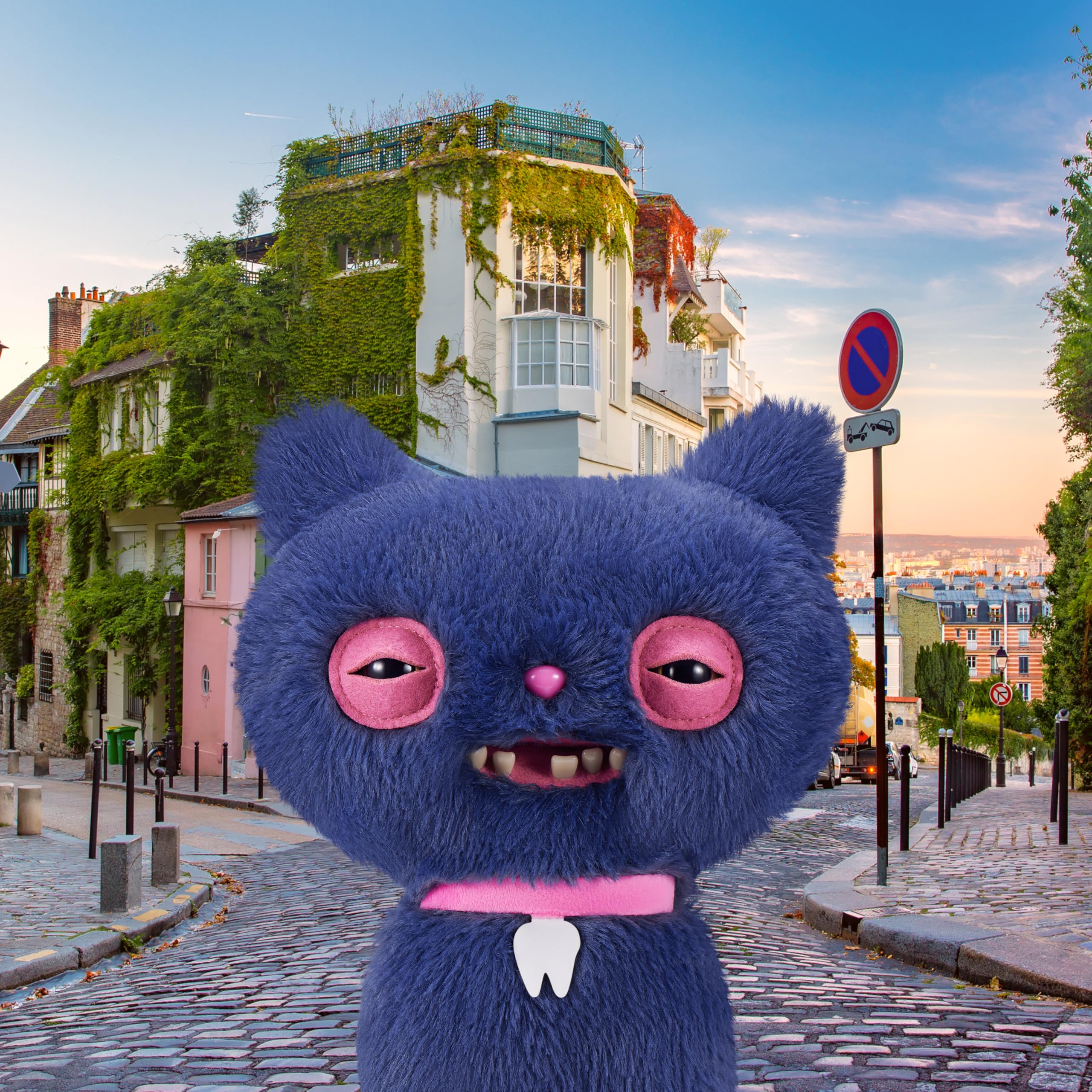 Fuggler Alley Cats 9-Inch Plush Toy (Cheezee) Grey by ZURU - Unisex Children 4+ Years