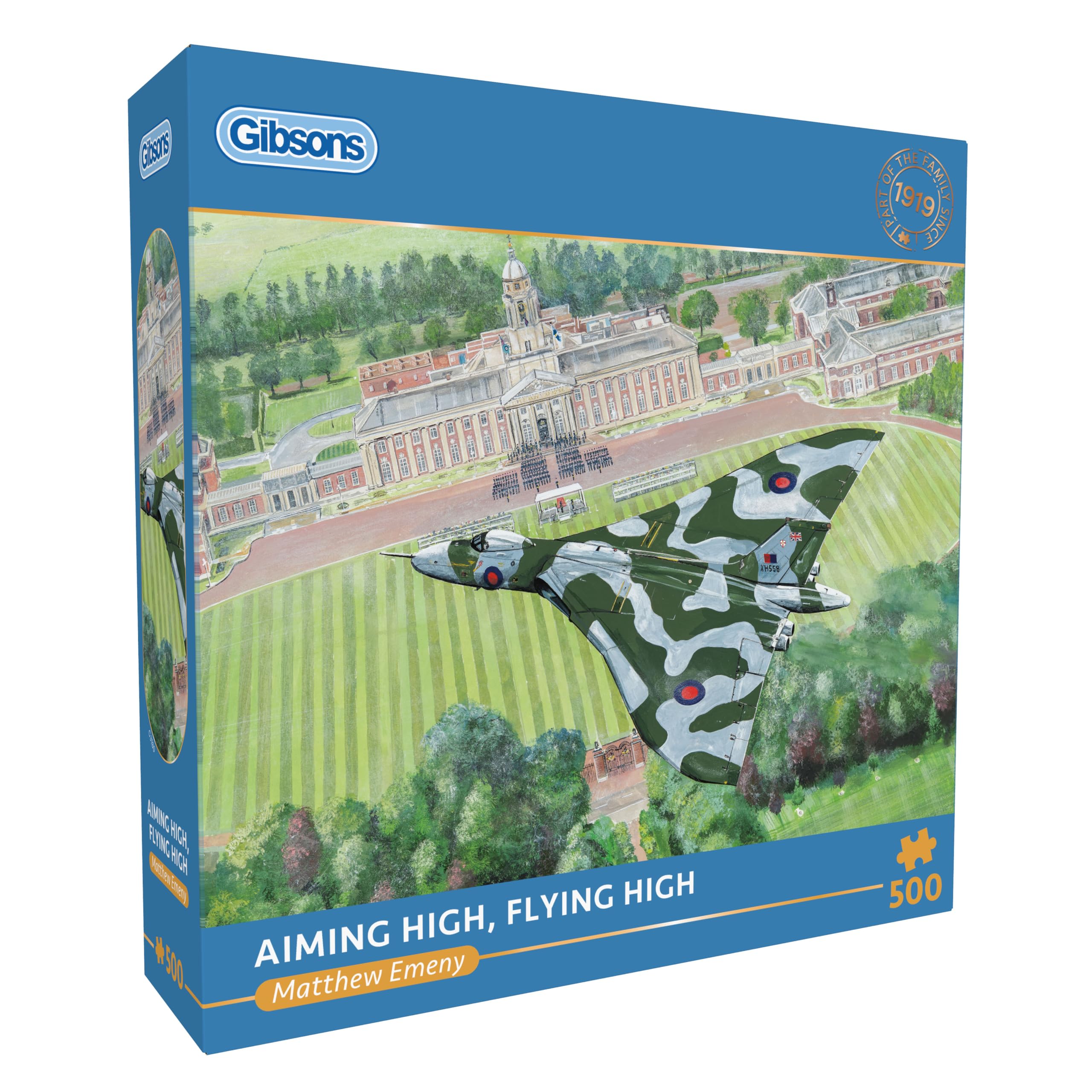 Gibsons Aiming High Flying High 500 Piece Jigsaw Puzzle for Adults | RAF Cranwell Vulcan 1