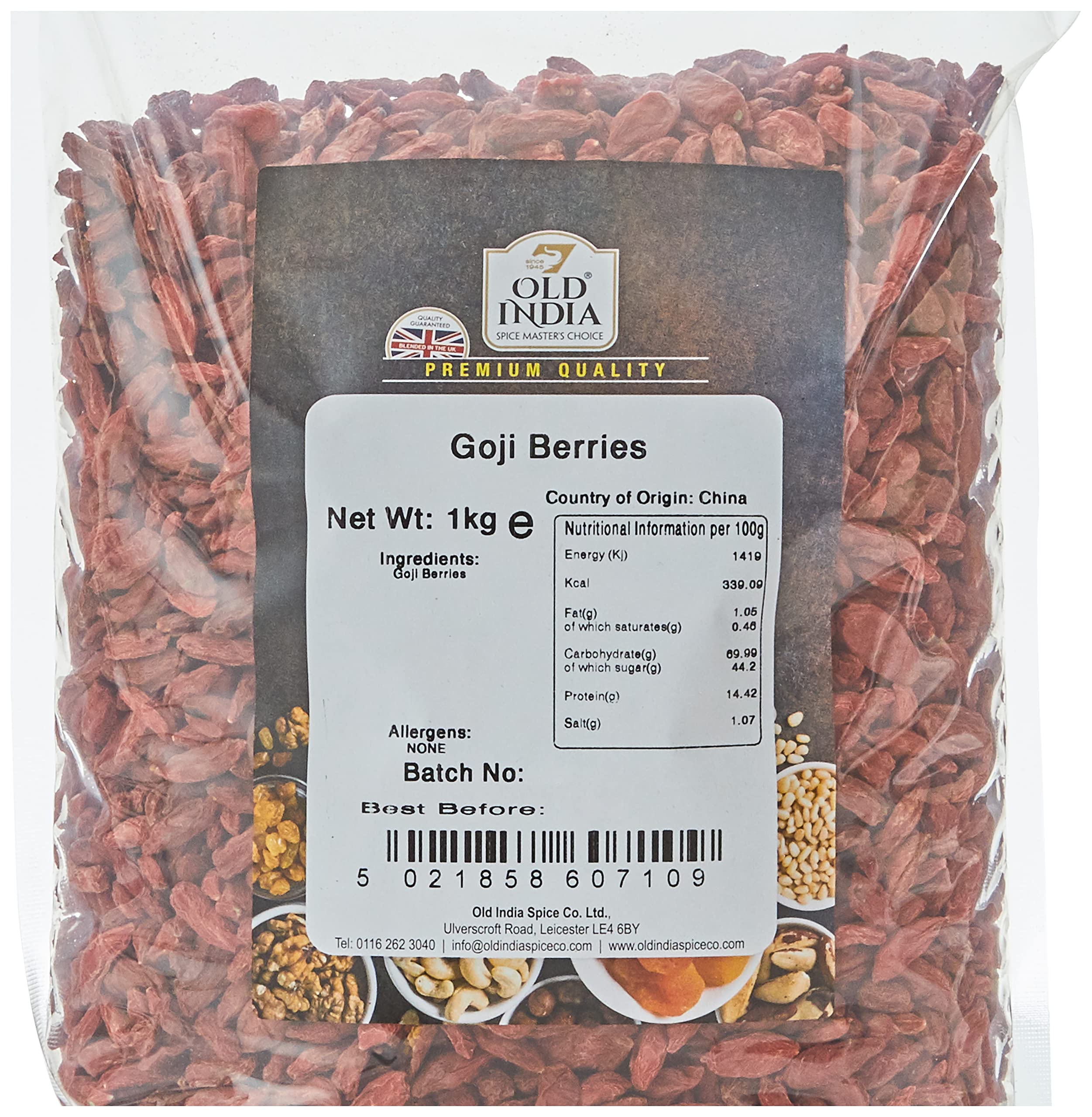 Old India Goji Berries - 1kg Natural & Additive Free Dried Fruit | Up to 2 Year Shelf Life 2