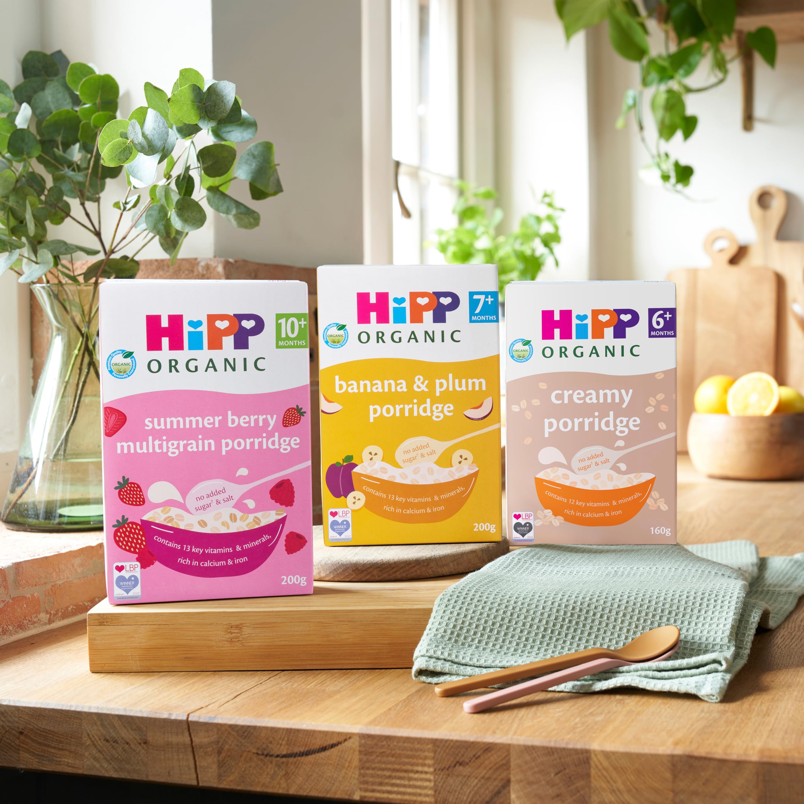 HiPP Organic Banana & Plum Porridge - 7+ Months, 200g (Pack of 4) | Rich in Iron & Calcium 5