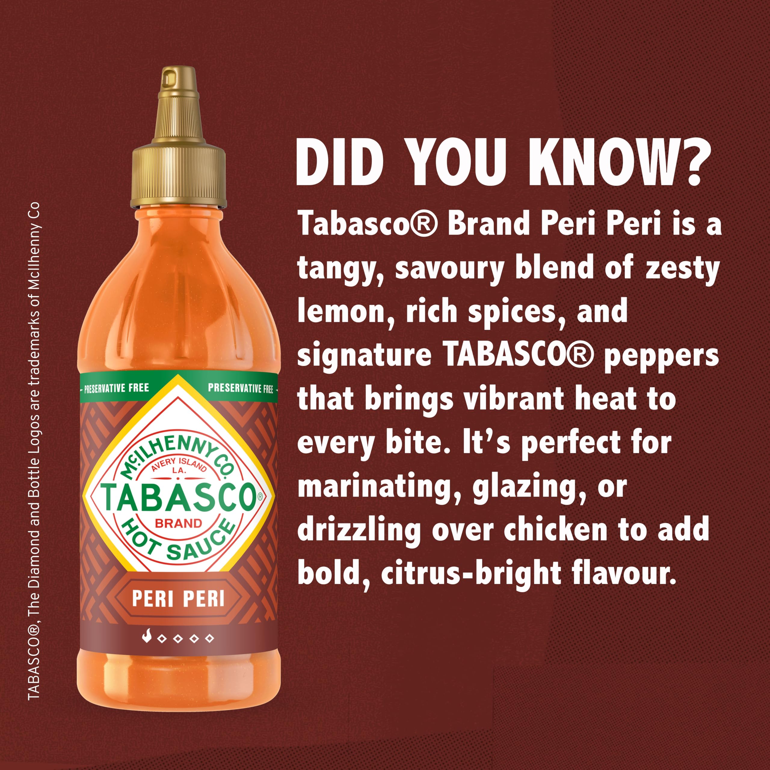 TABASCO Brand Peri Peri Sauce - Tangy Citrus Heat | 256ml Squeeze Bottle 2