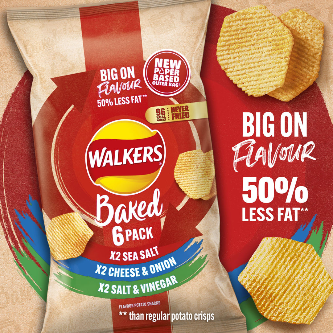 Walkers Oven Baked Variety Pack Crisps 6 x 22g