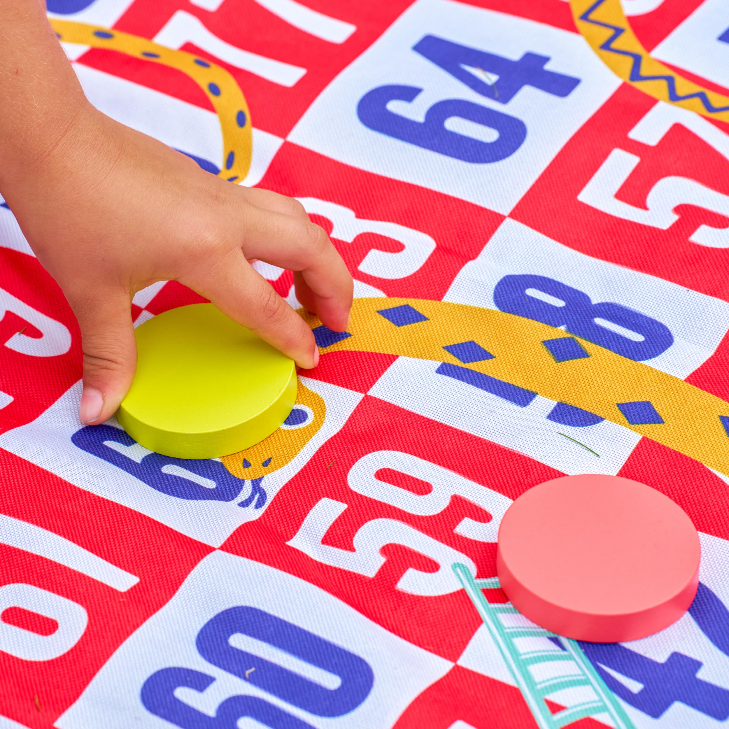 TP Toys Giant Snakes & Ladders Outdoor Game - 2-4 Players, Ages 3+, FSC Wood Mat 1m x 1m 5