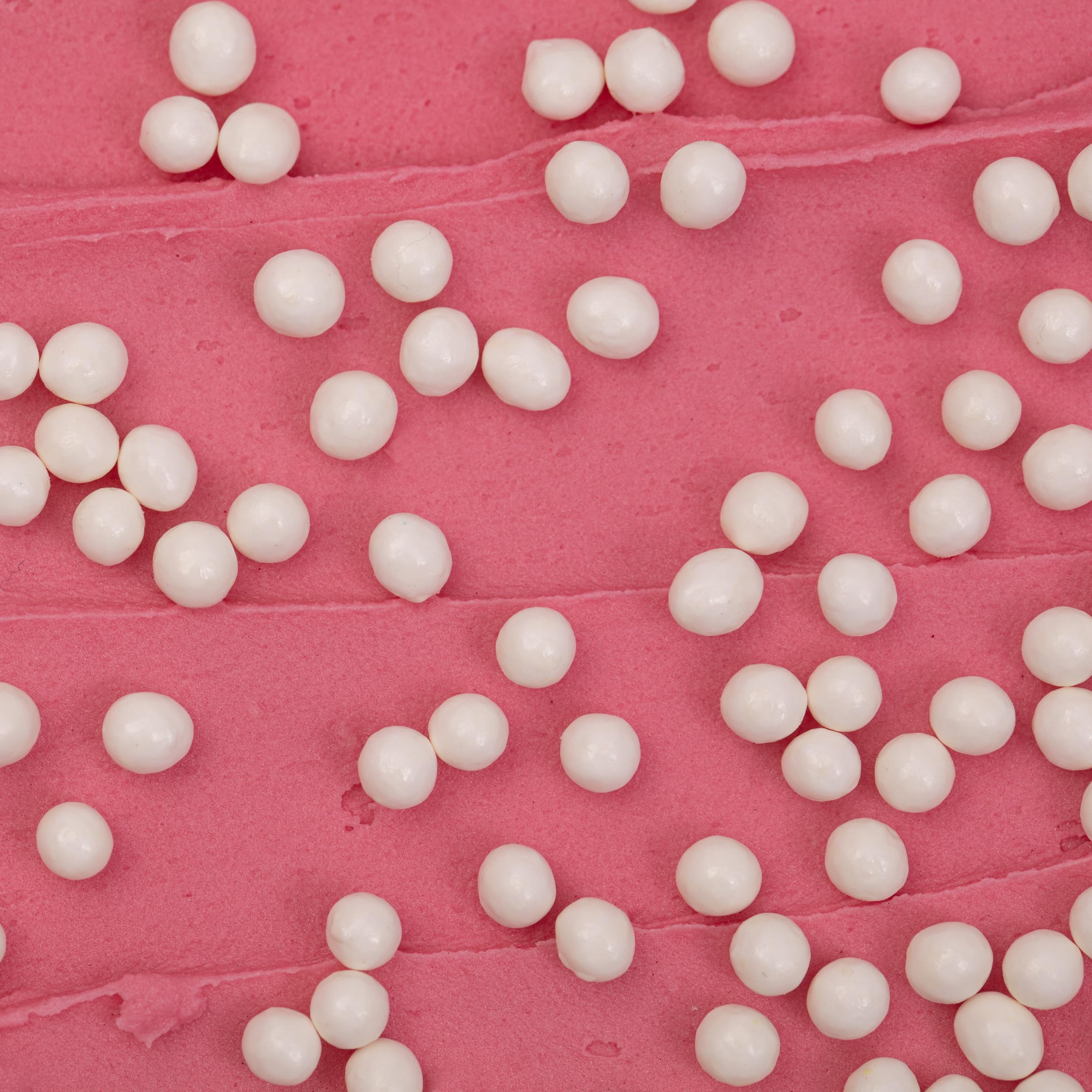 PME Cake Pearl Sprinkles - Bright White 4mm | 74g Edible Sugar Pearls 4
