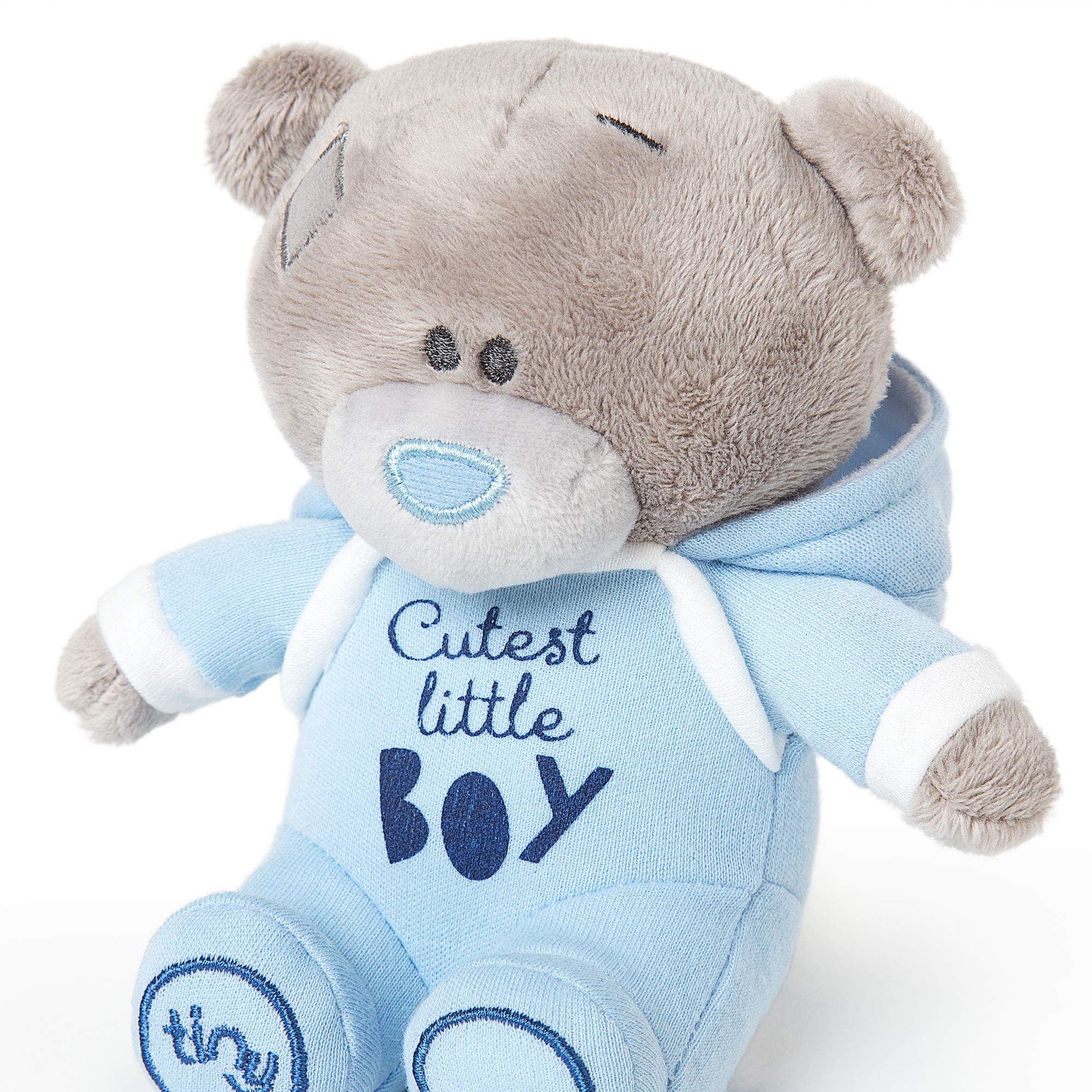Me To You Tiny Tatty Teddy 'Cutest Little Boy' Bear in Blue Baby Grow | 10cm Stuffed Toy