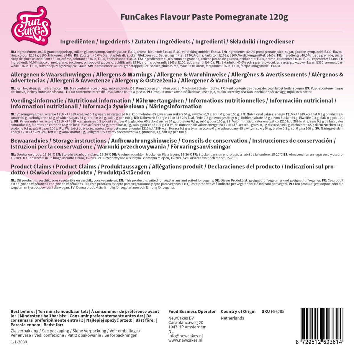 FunCakes Pomegranate Flavour Paste - 120 g