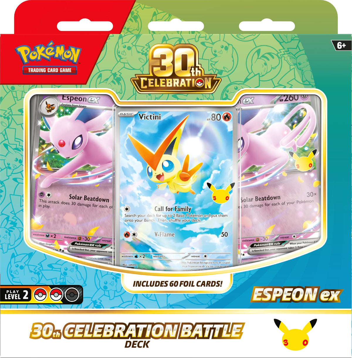 Pokémon TCG 30th Celebration Battle Deck - 60 Foil Cards, Playmat & Coin