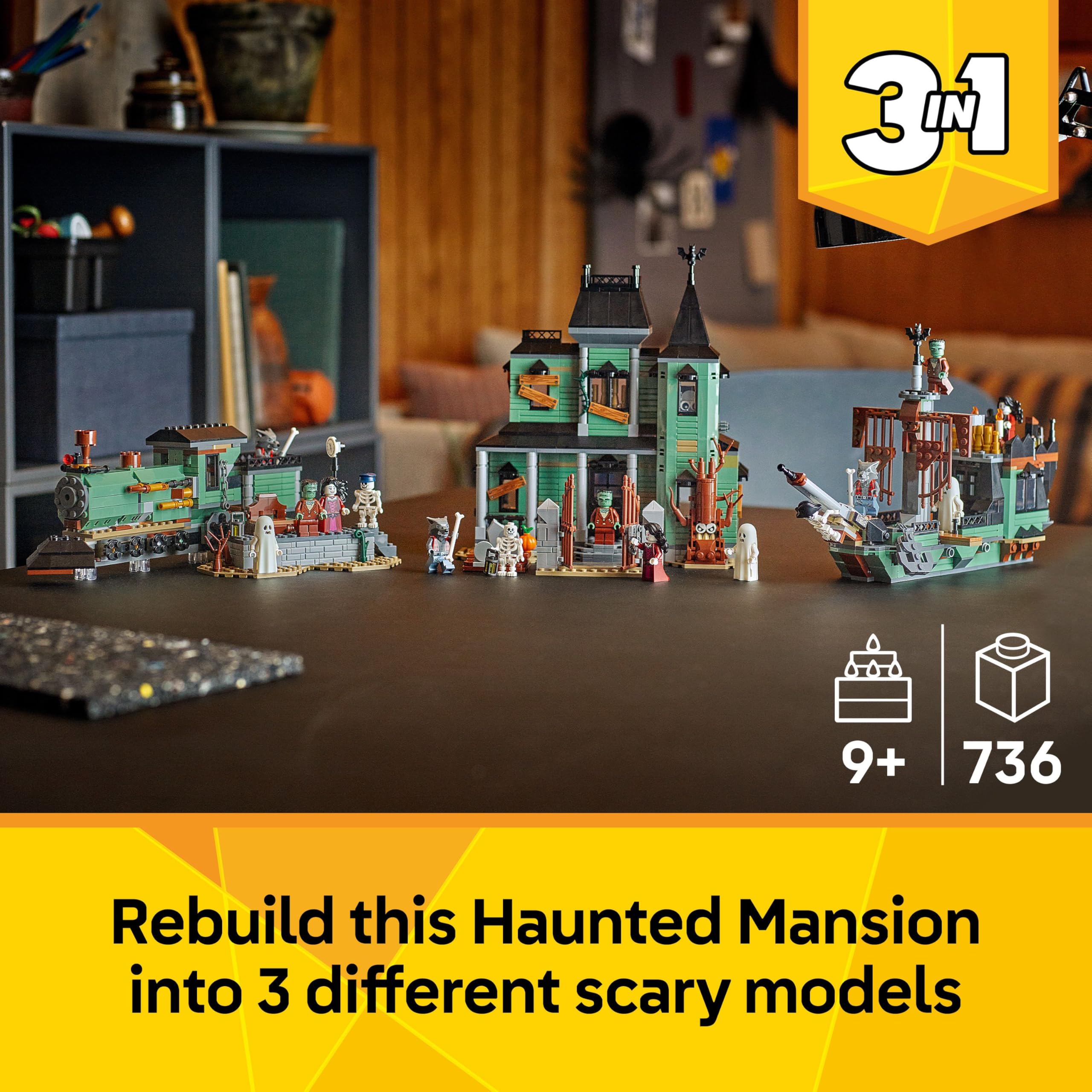 LEGO Creator 3in1 Haunted Mansion 31167 Building Set | Ages 9+ | 5 Minifigures 2