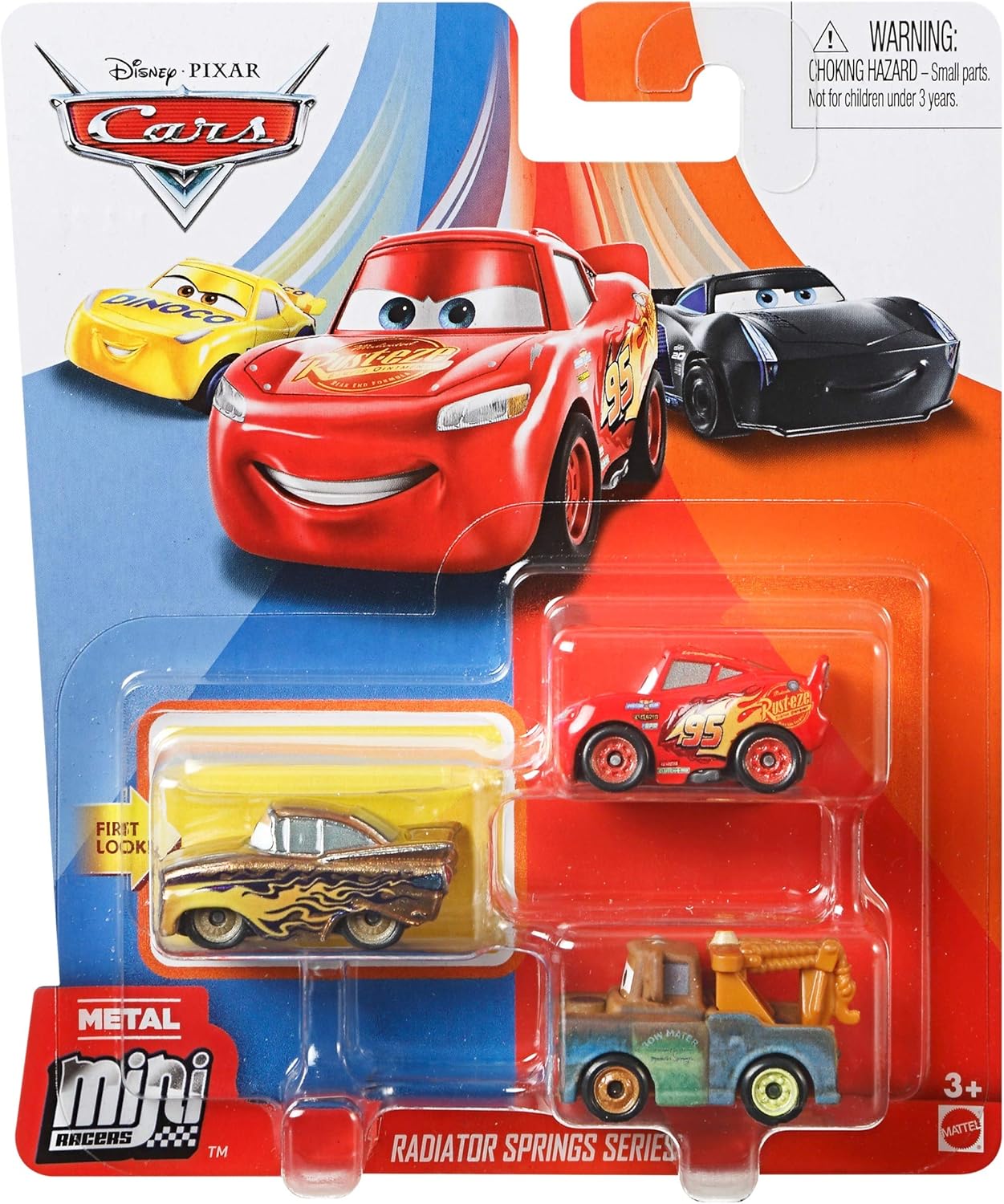 Disney and Pixar Cars Mini Racers 3-Pack - Metal Die-Cast Toy Vehicles for Kids 3+ 12