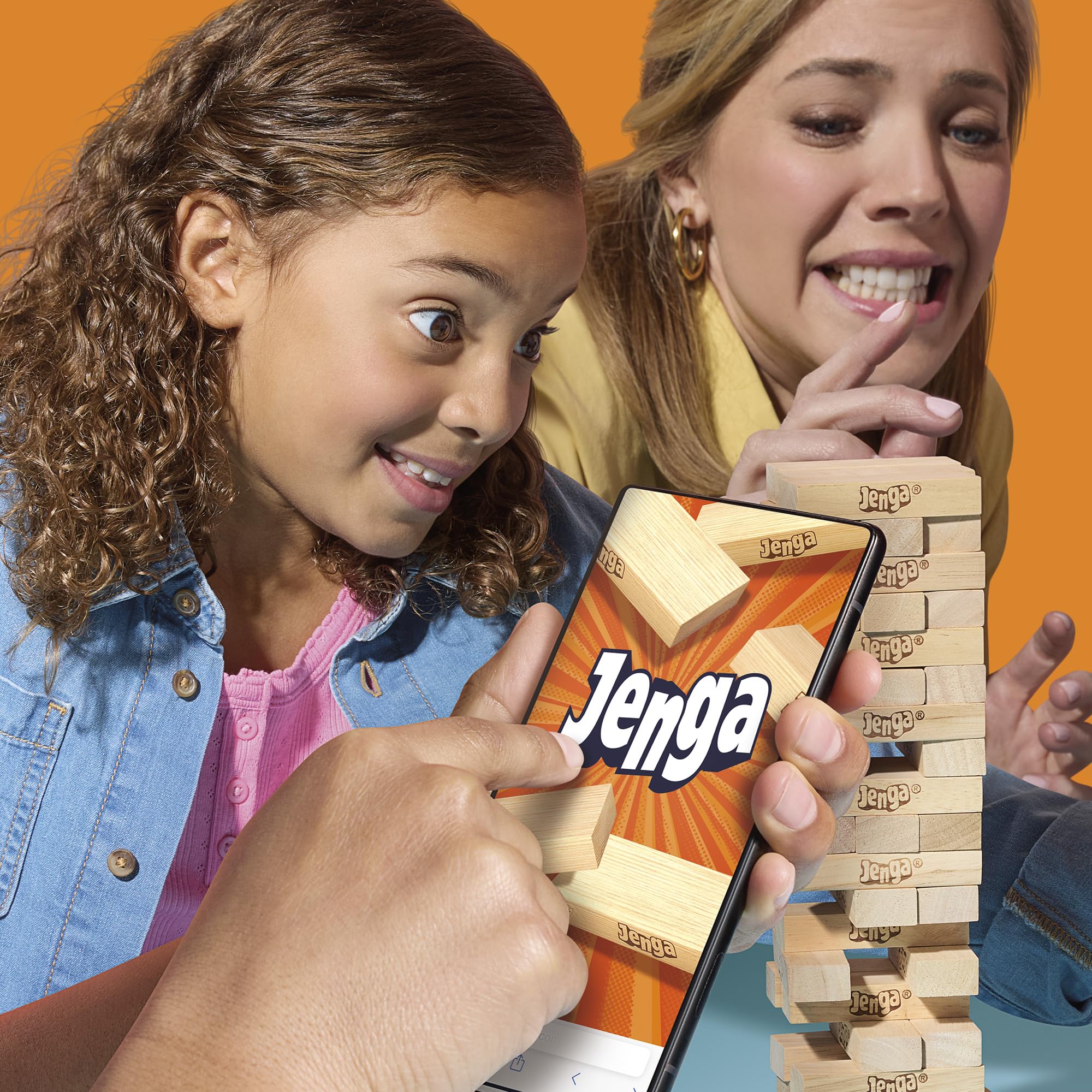 Hasbro Gaming Jenga Game with Digital Die | 54 Wood Blocks | Ages 6+ 8