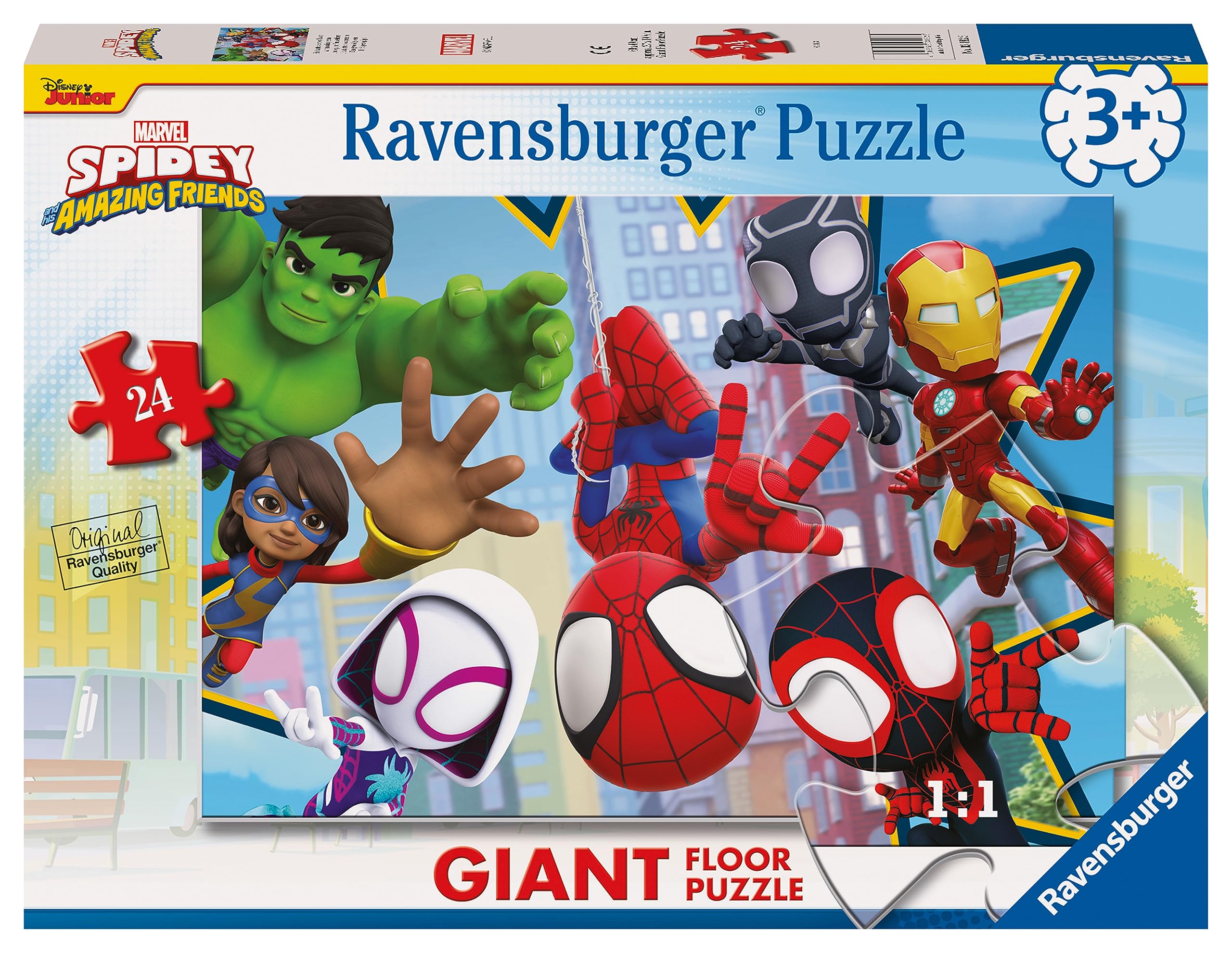 Ravensburger Marvel Spiderman Spidey & His Amazing Friends 24 Piece Giant Floor Puzzle