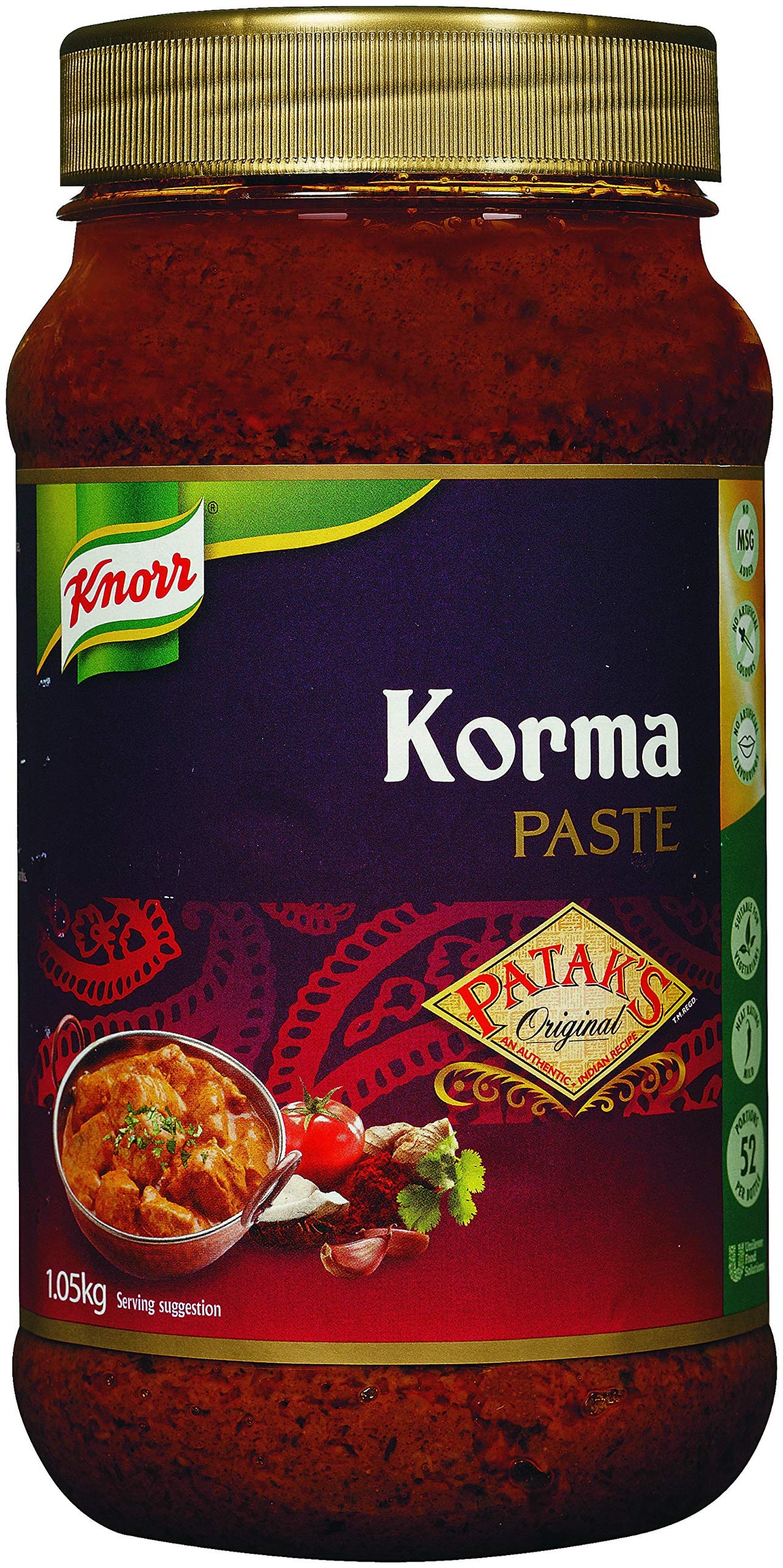 Knorr Patak's Professional Korma Paste - Mild Indian Cooking Paste, 1.1 kg