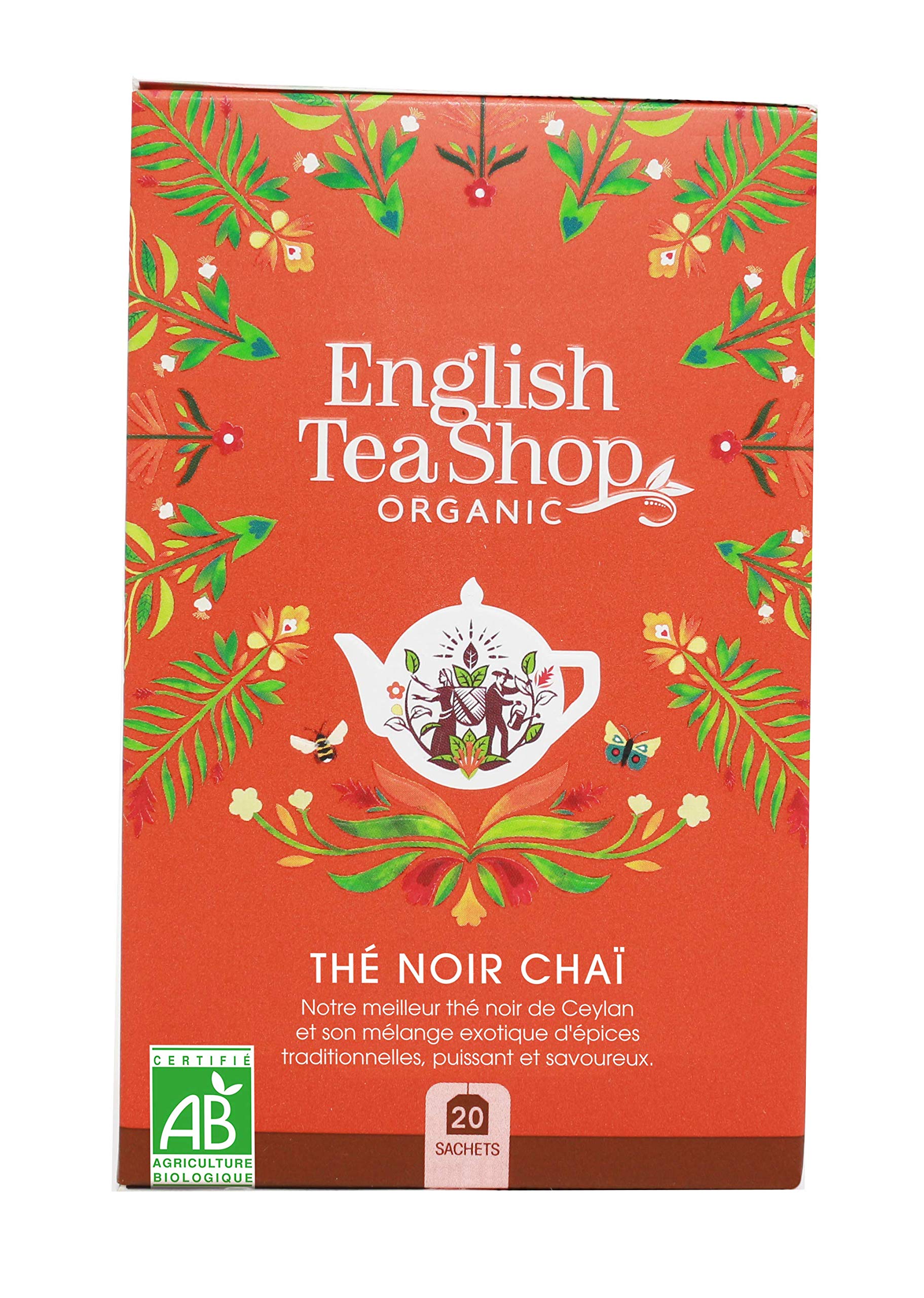 English Tea Shop Organic Chai Black Tea - 20 Tea Bag Sachets 2