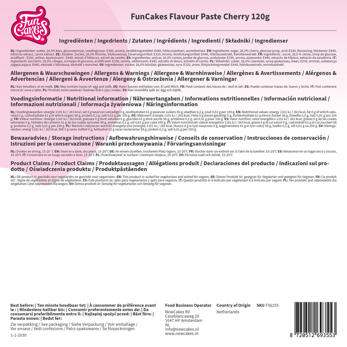 FunCakes Cherry Flavour Paste - 120 g