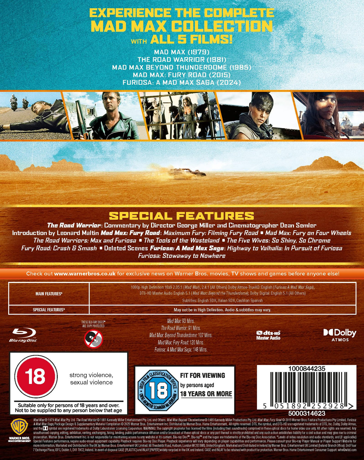 Mad Max 5 Film Collection [Blu-ray]