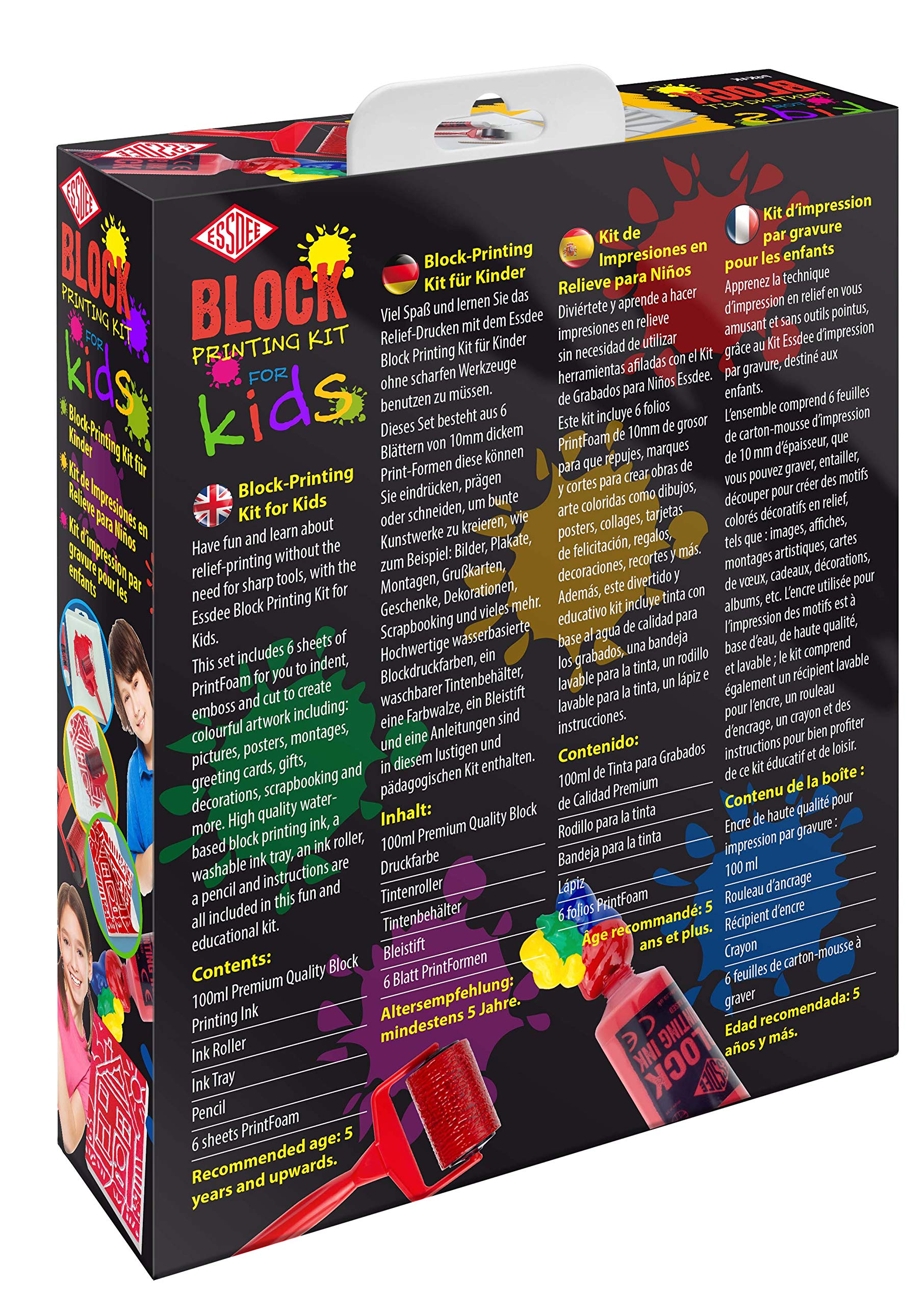 ESSDEE P6K4K Block Printing Kit for Kids - Safe Introduction to Printing | Includes PrintFoam & Ink 2