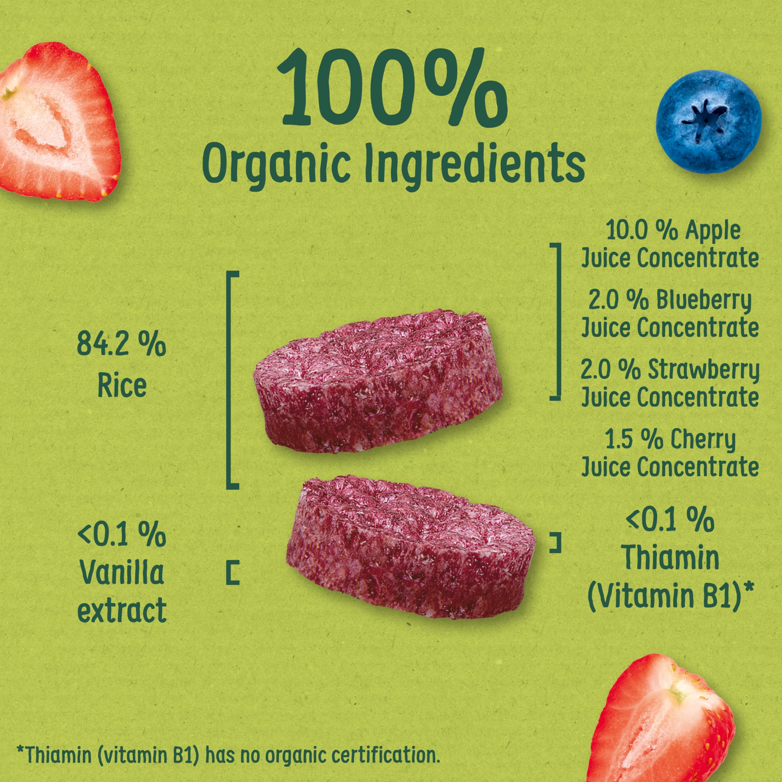 Organix Summer Fruits Rice Cake Clouds Baby Snacks - Organic, 40g Pack of 6