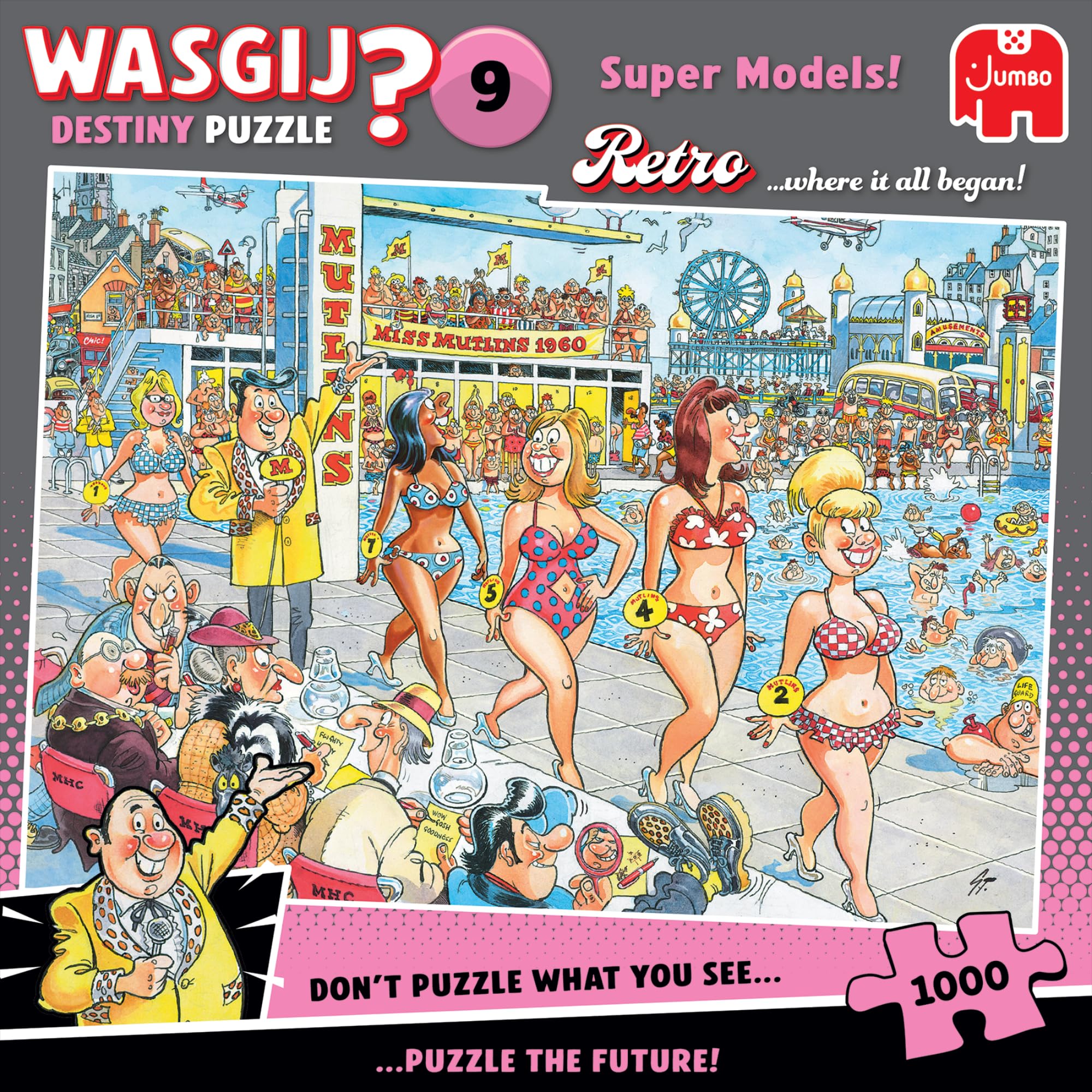 Wasgij Retro Destiny 9, Super Models - Unique 1000 Piece Jigsaw Puzzle for Unisex Adult 1
