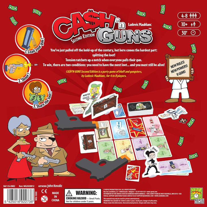 Repos Productions Cash 'n Guns Second Edition Board Game (CG02)