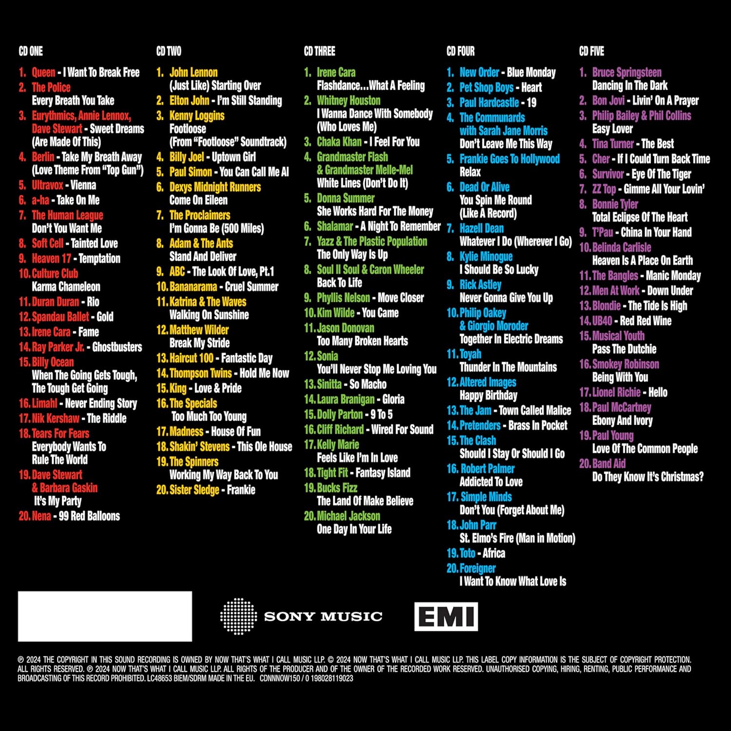 NOW That's What I Call The 80s - 5CD 100 Track Pop and Rock Collection 3