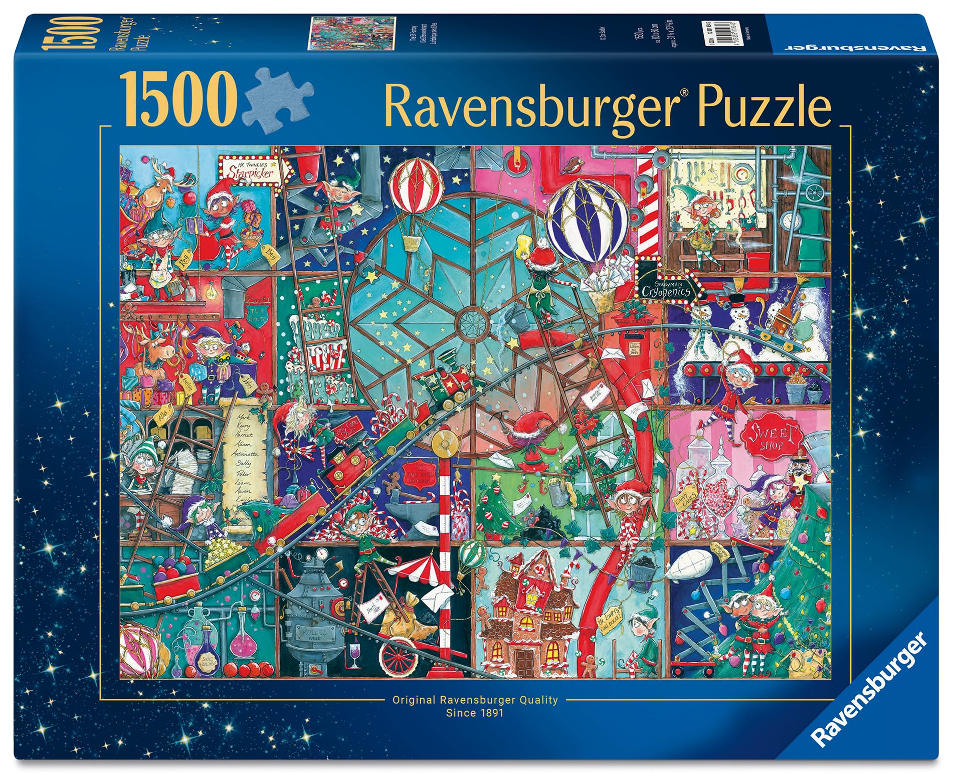 Ravensburger Elf Factory Jigsaw Puzzle - 1500 Pieces | Festive Christmas Scene | 80 x 60cm