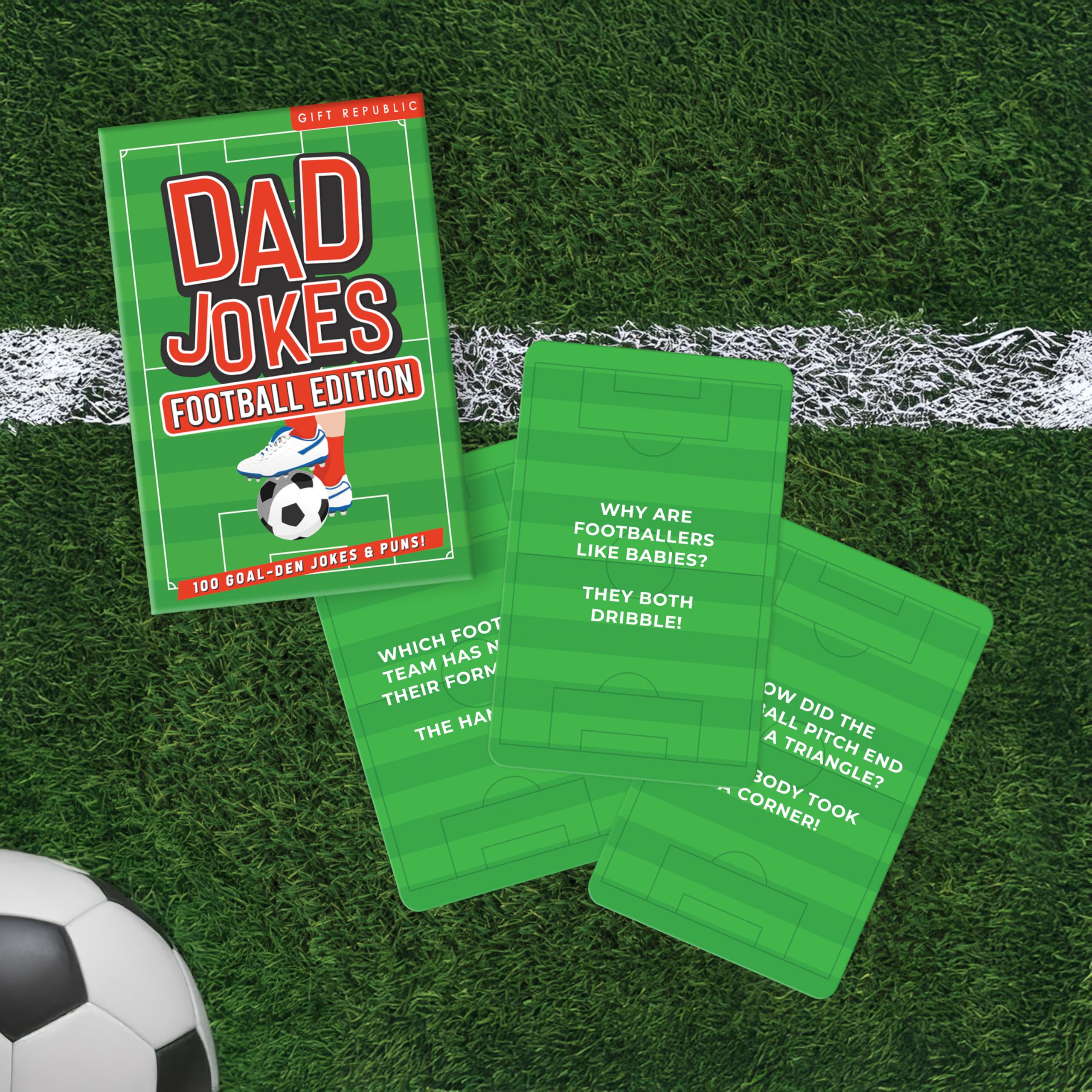 Gift Republic Football Dad Jokes Card Pack | 100 Football-Themed Jokes | Portable Travel Game 2