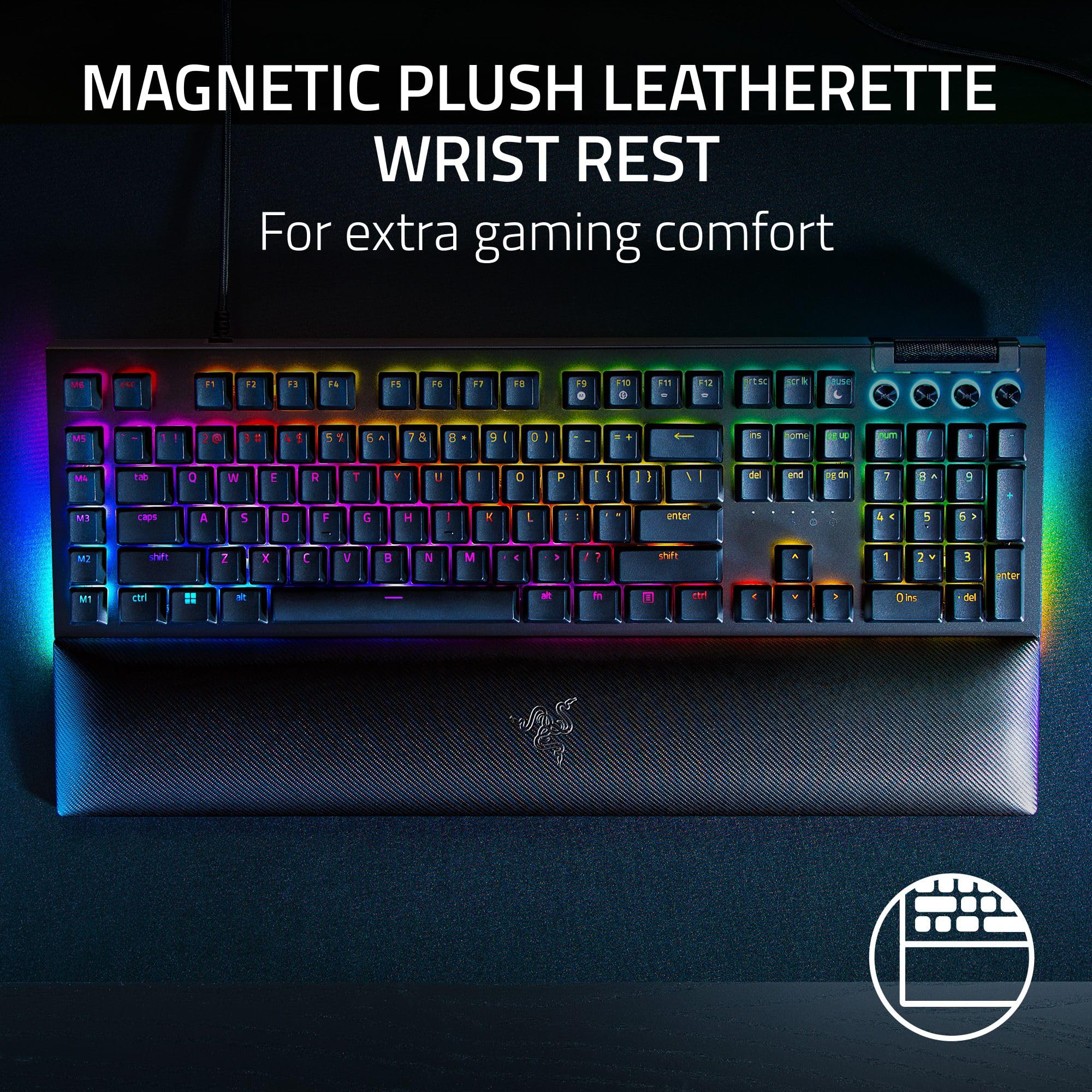 Razer BlackWidow V4 Mechanical Gaming Keyboard - Green Clicky Switch | Chroma RGB | UK Layout 6