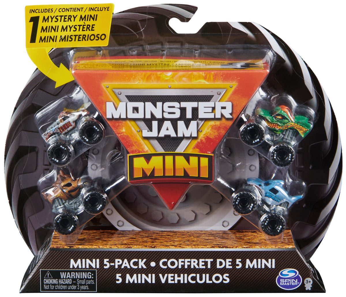 Monster Jam Mini 5-Pack Monster Truck with Mystery Collectible - 1:87 Scale, Ages 3+